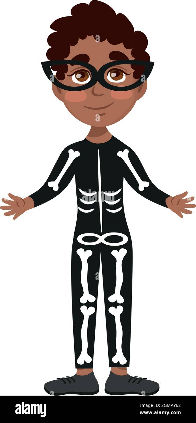 Junge gekleidet in festliches halloween Kostüm - Vektor-Illustration Stock Vektor