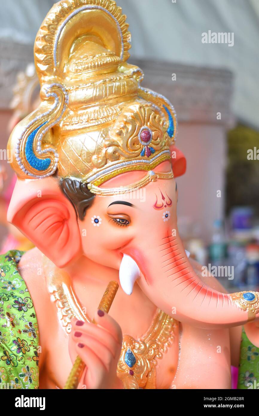 Die indische Lord Ganesh Statue nannte ganesha für Banner und Plakate Stockfoto