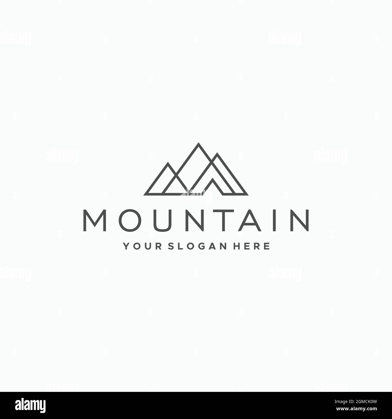 Minimalistisches DREIECKSLOGO-Design MIT BERGBERGEN Stock Vektor