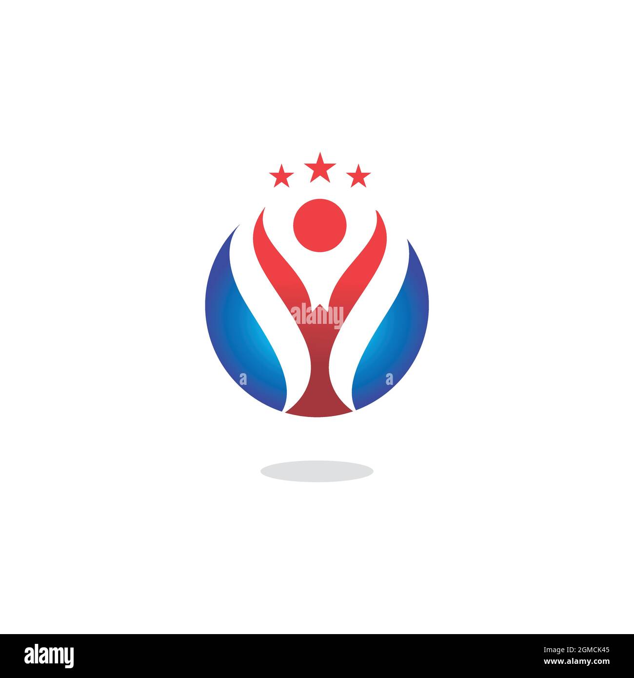 Menschen Champion Stern Logo Symbol flach Konzept Vektor Grafik-Design Stock Vektor