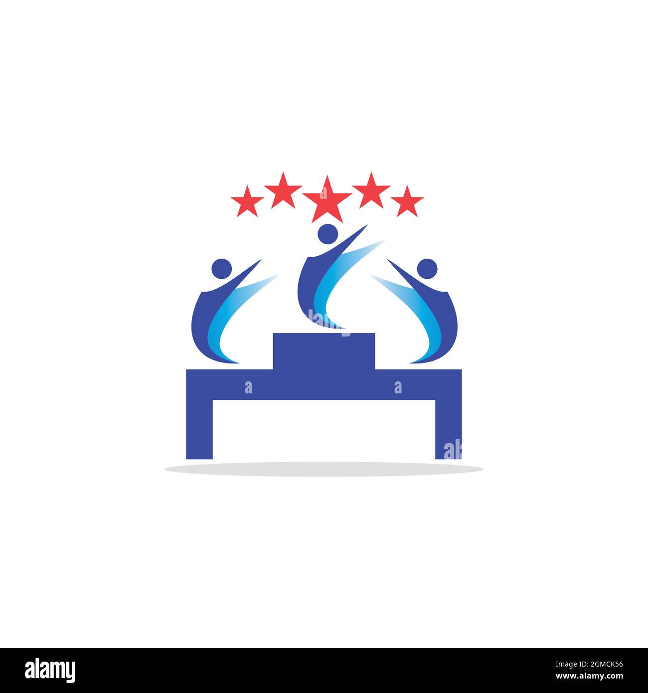 Menschen Champion Stern Logo abstrakt Symbol flach Konzept Vektor Grafik Design Stock Vektor