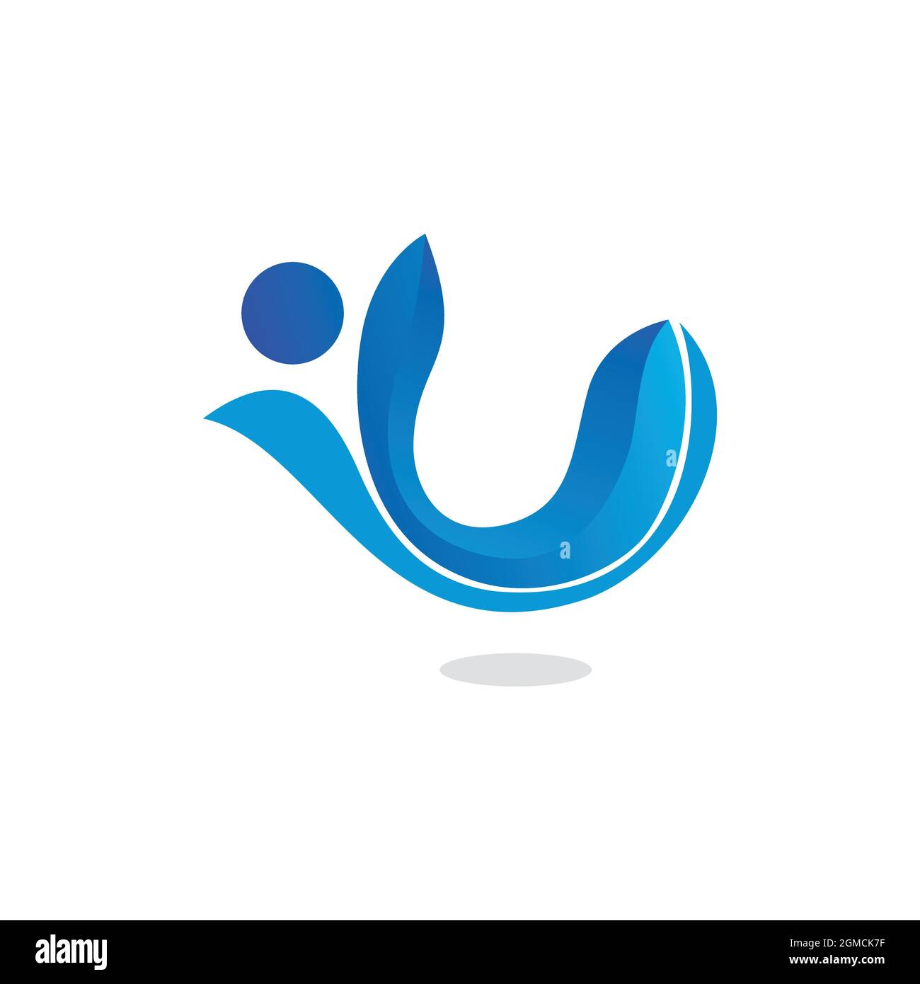 Menschen schwimmen abstrakt Wal Logo Symbol flach Konzept Vektor Grafik Design Stock Vektor