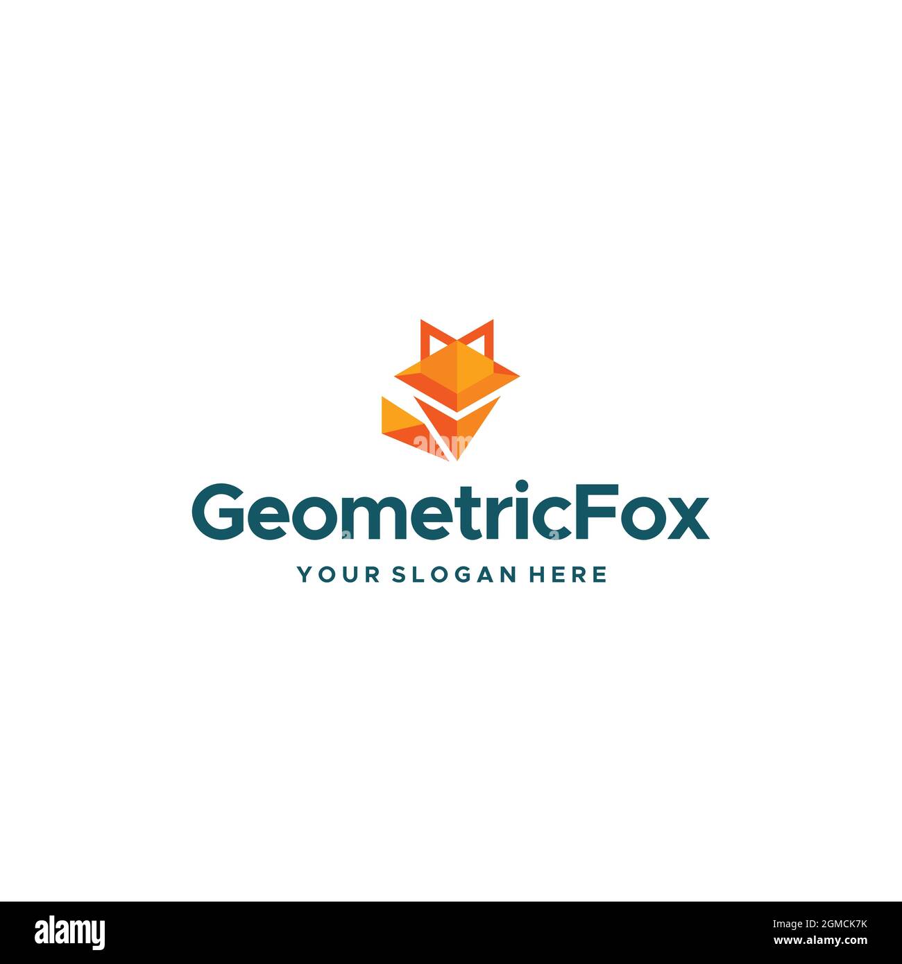 Minimalistisches geometrisches Fox-Logo mit quadratischem Tierlogo Stock Vektor