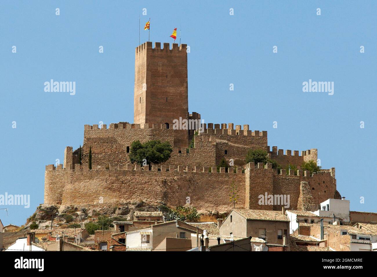 Burg. Banyeres de Mariola. Alacant. Comunitat Valenciana. Spanien Stockfoto