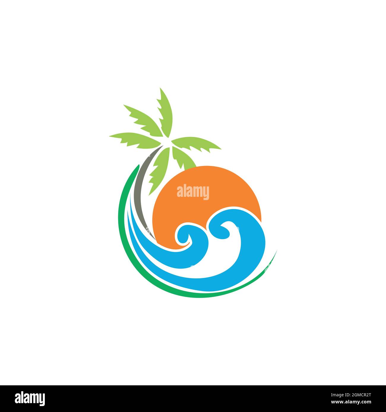 Cute Island Logo Symbol flach Konzept Vektor Grafik-Design Stock Vektor