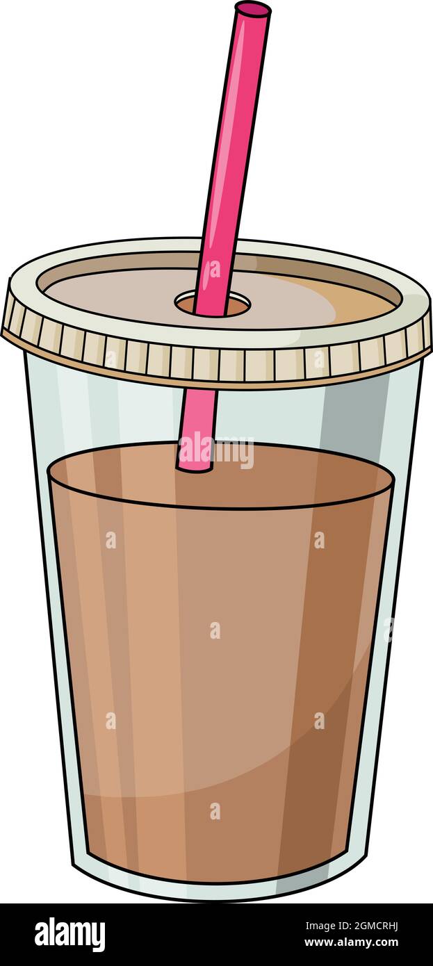 Cartoon-Vektor-Illustration für kalte Kaffeegetränke Stock Vektor