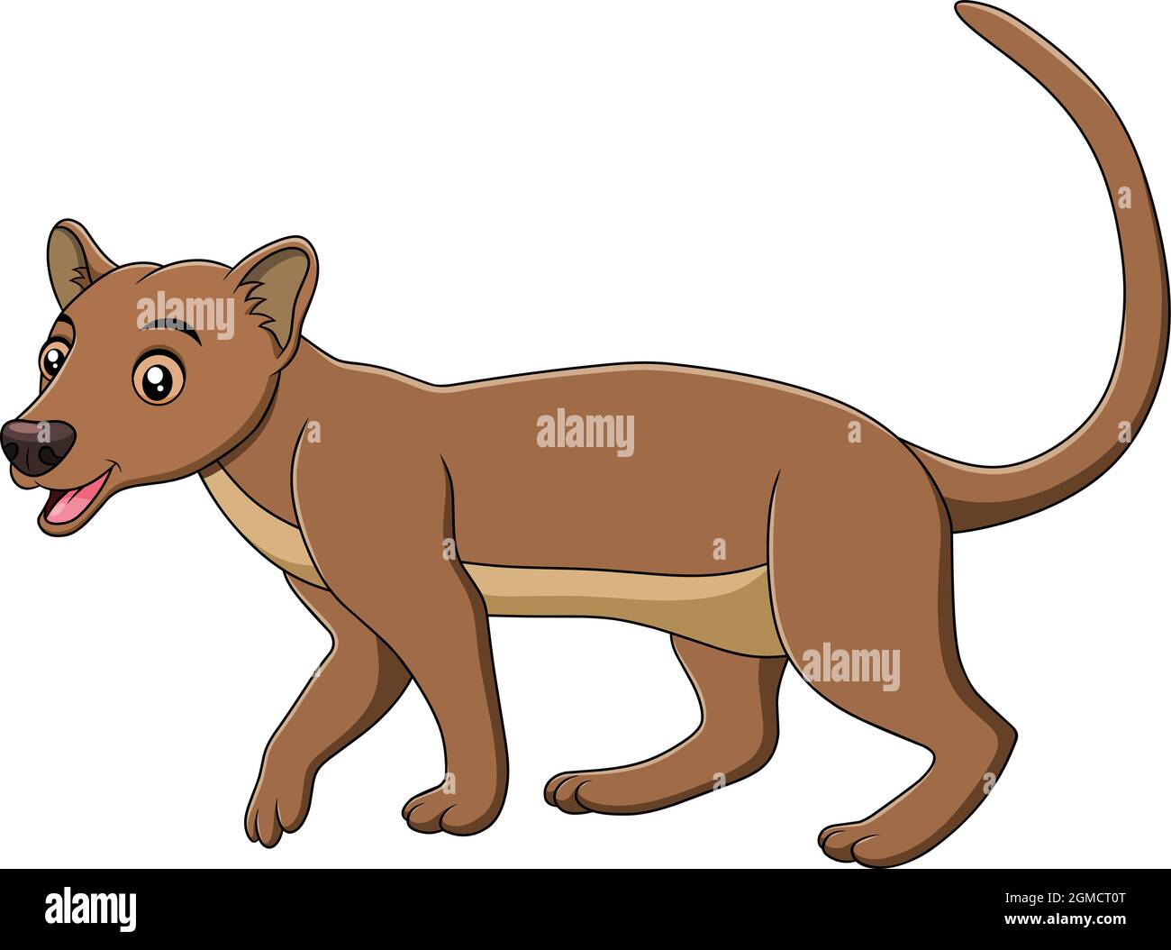 Niedliche Fossa Madagaskar Tier Cartoon Vektor Illustration Stock Vektor
