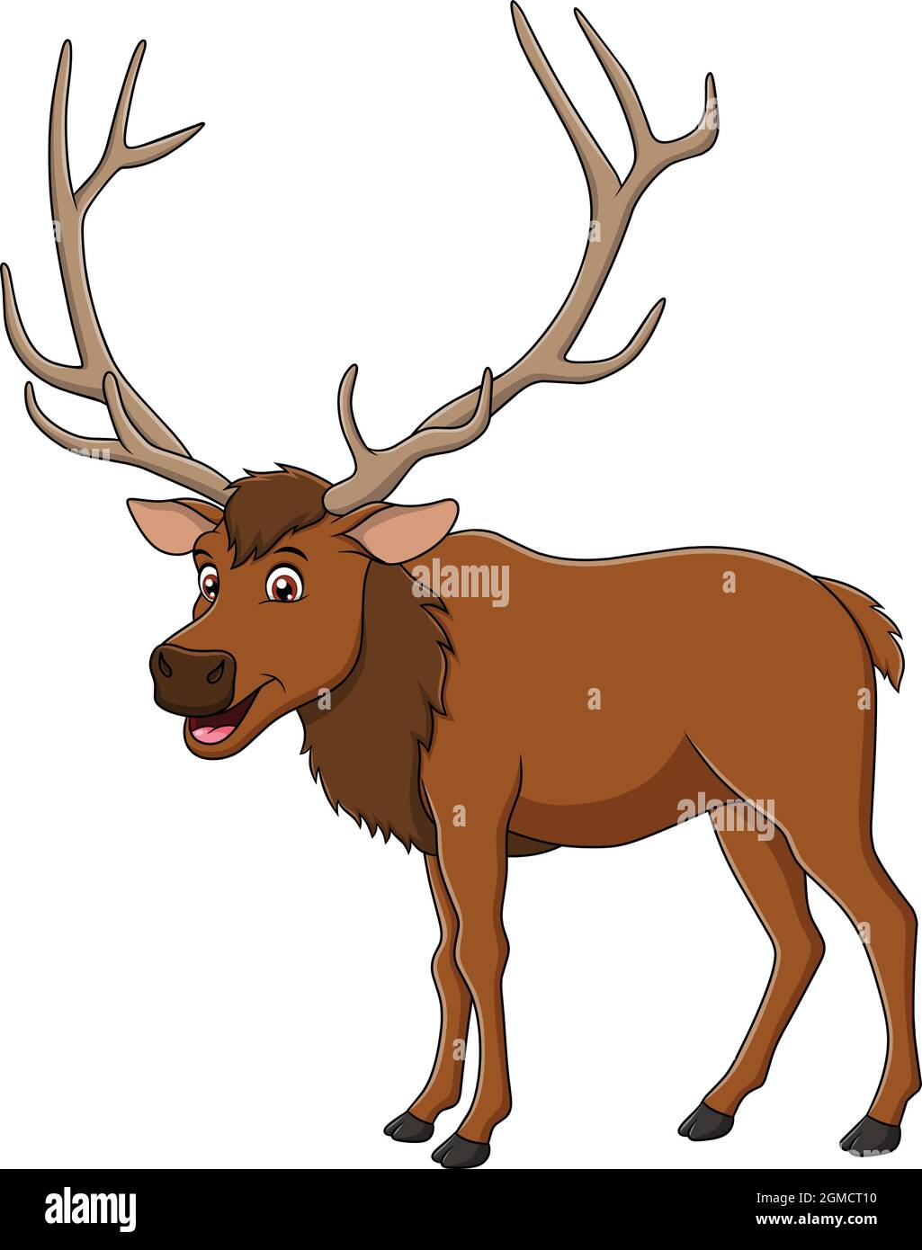 Niedliche Elche Tier Cartoon Vektor Illustration Stock Vektor