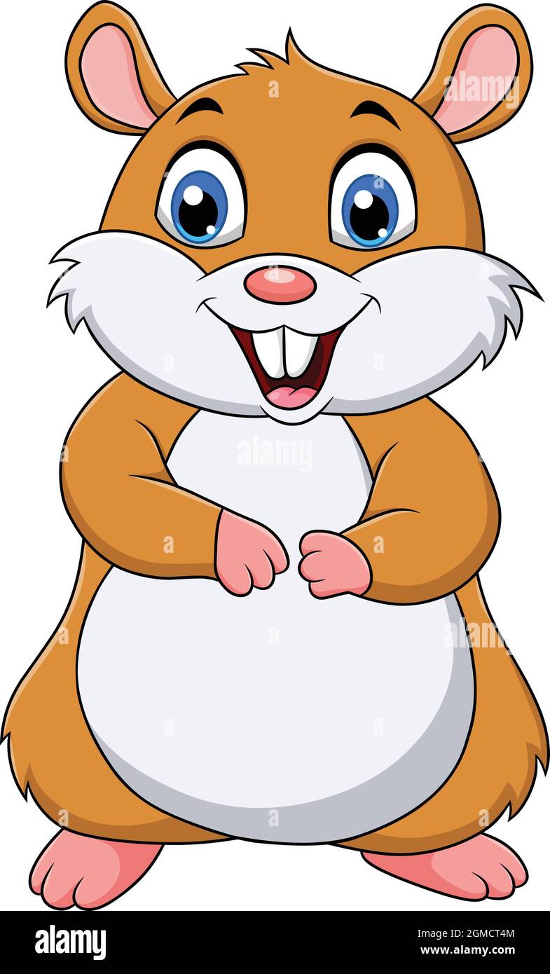Cute Hamster Cartoon Vektor Illustration Stock Vektor