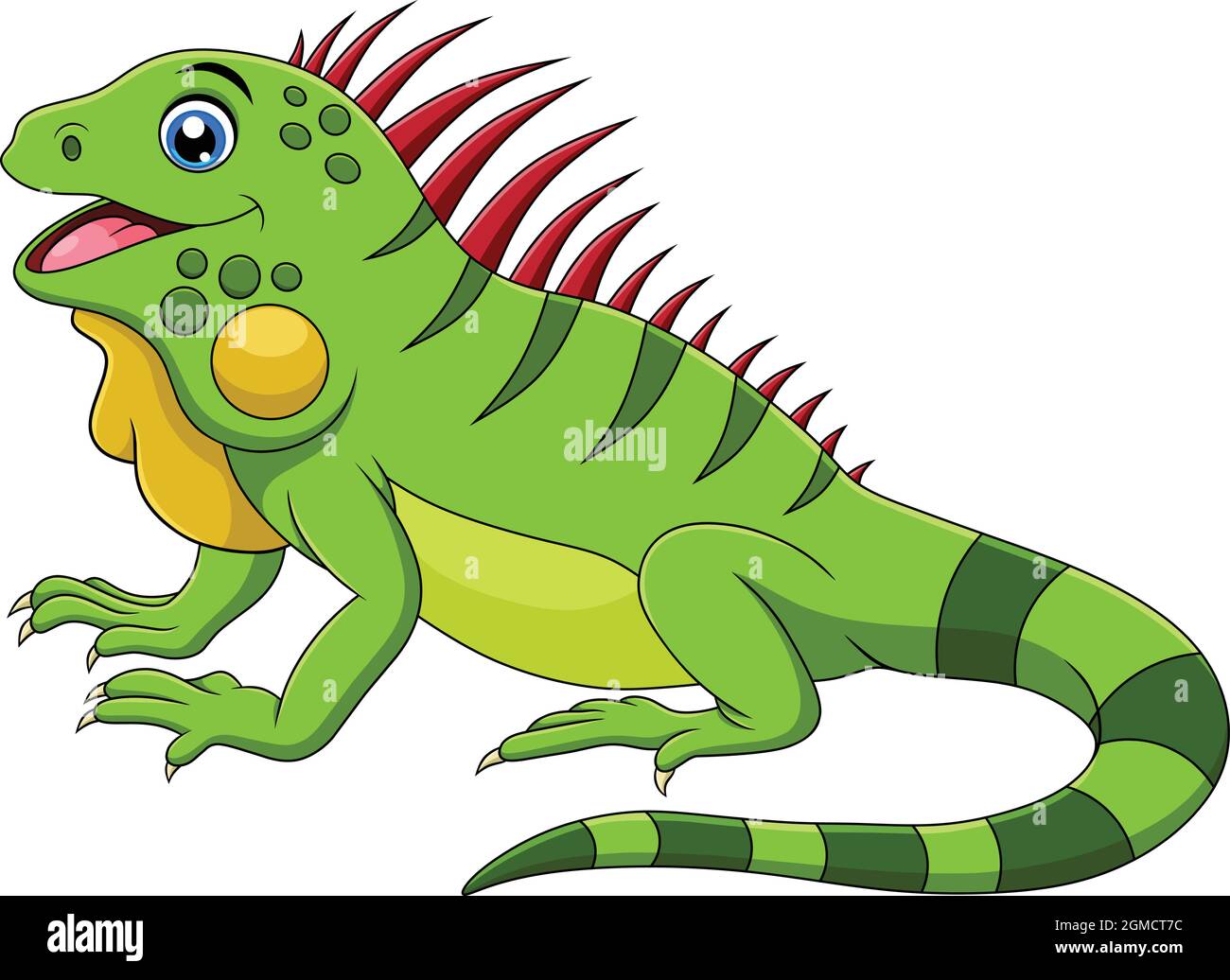 Niedliche Iguana Cartoon-Vektor-Illustration Stock Vektor