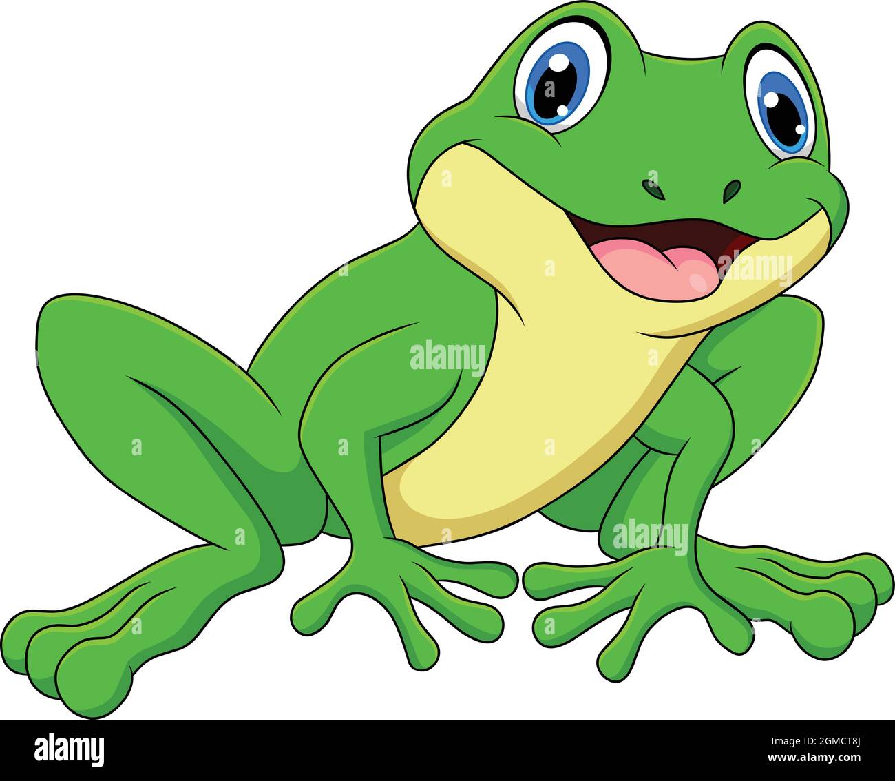 Niedliche Frosch Cartoon-Vektor-Illustration Stock-Vektorgrafik - Alamy