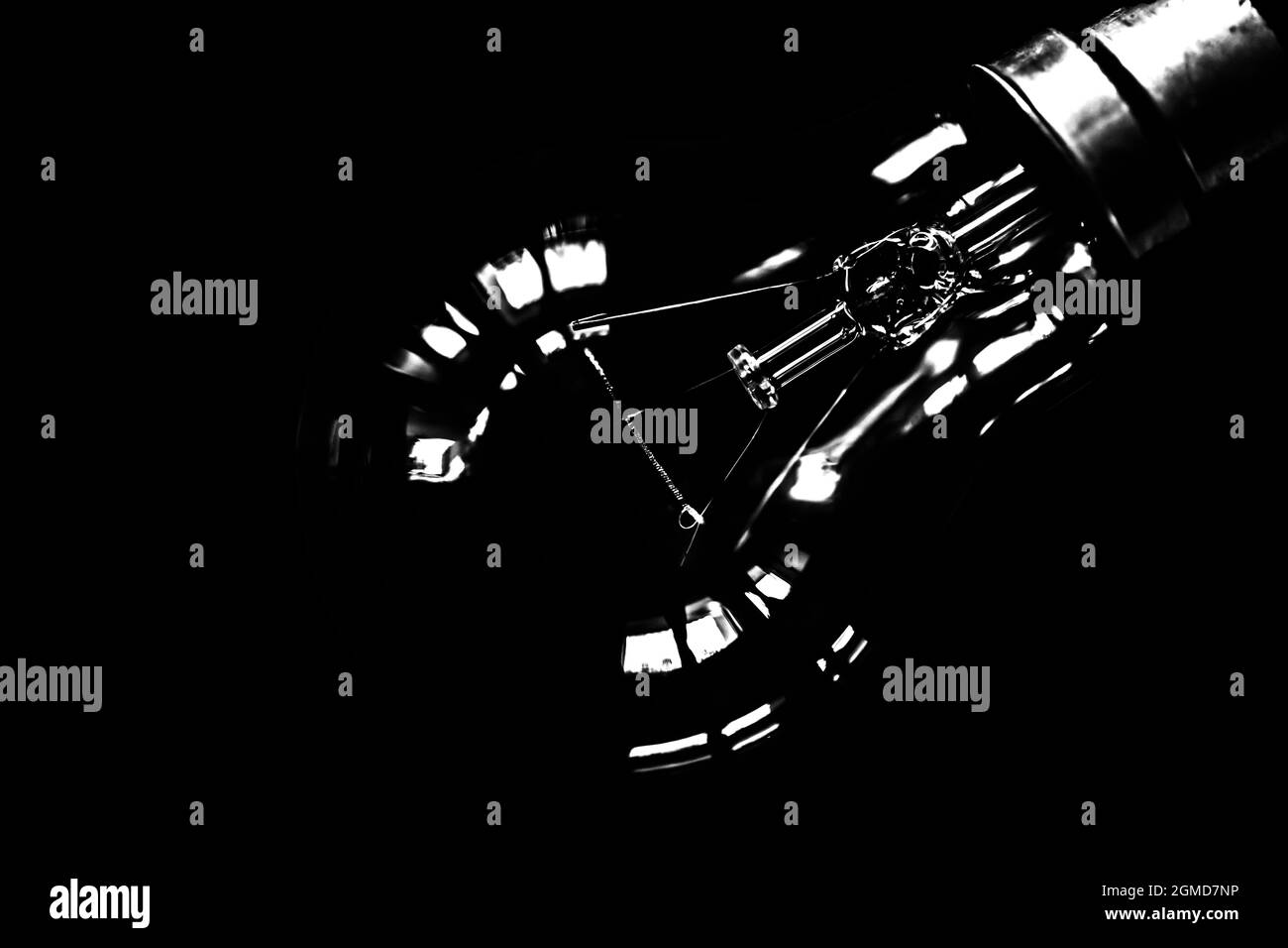 Glühlampe in Schwarz und Weiß Stockfoto