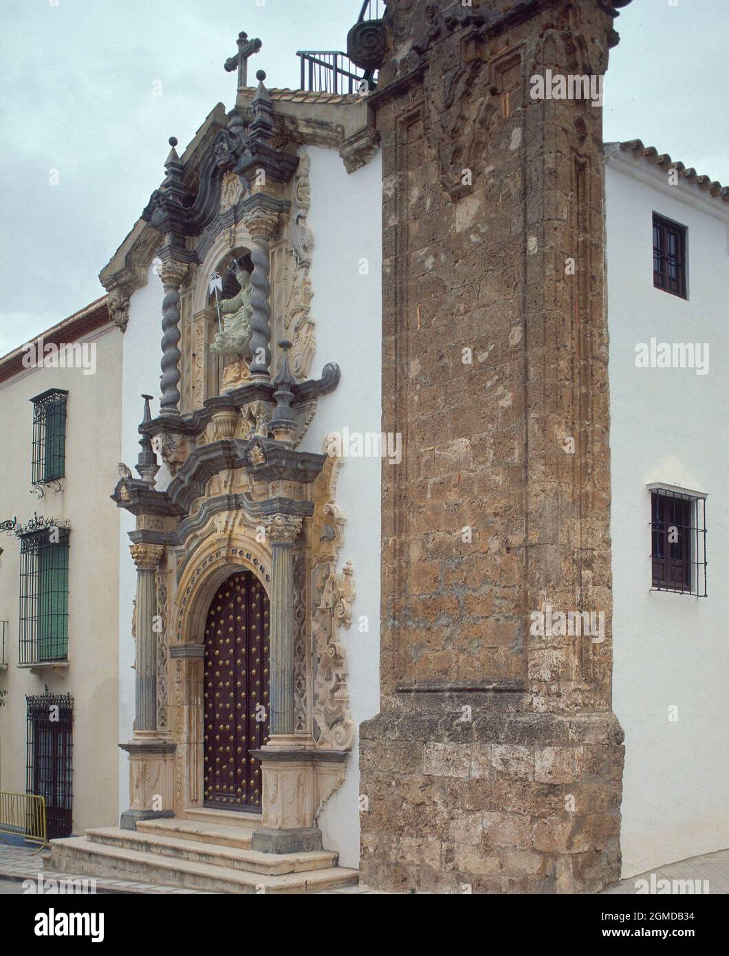 FACHADA BARROCA. ORT: ERMITA DE LA AURORA. Priego. CORDOBA. SPANIEN. Stockfoto