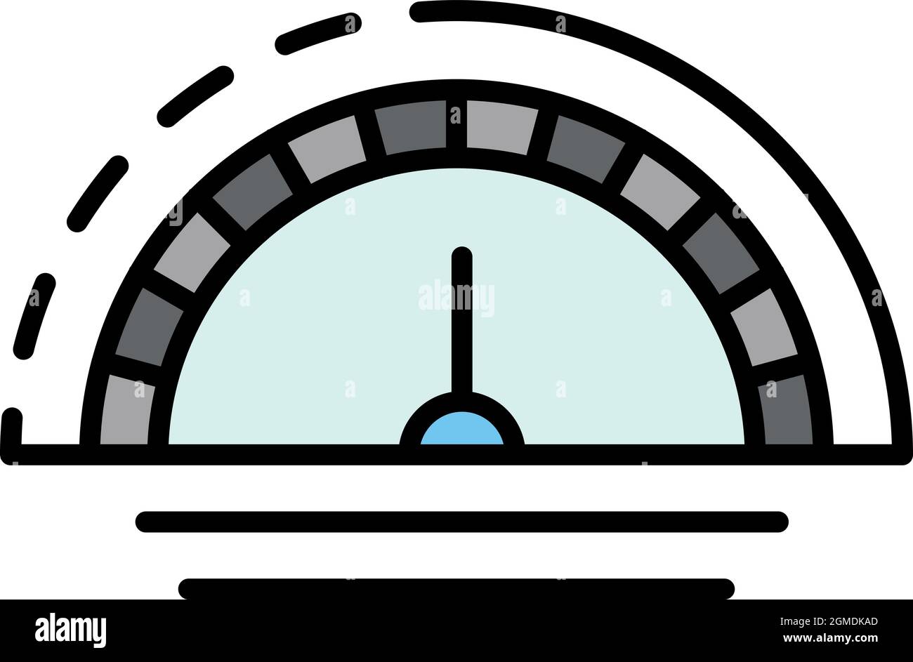 TachometerSymbol. Kontur Tachometer Vektor Symbol Farbe flach isoliert