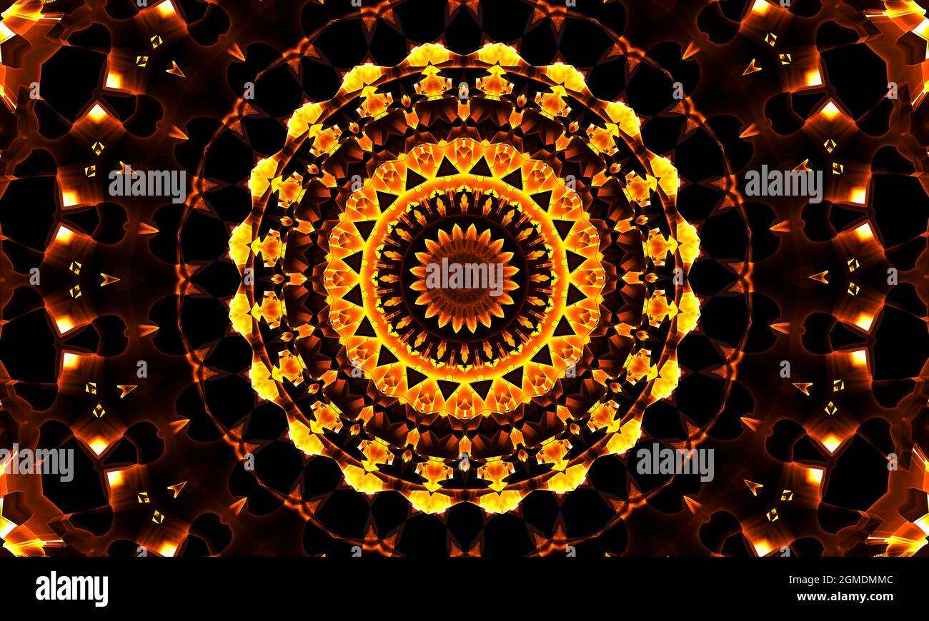 Diwali Mandalas Muster. Muster für Meditation, Yoga, Chill-out, Entspannung, Musikvideos, Trance-Darbietung, traditionelle hinduistische und buddhistische Veranstaltungen Stockfoto