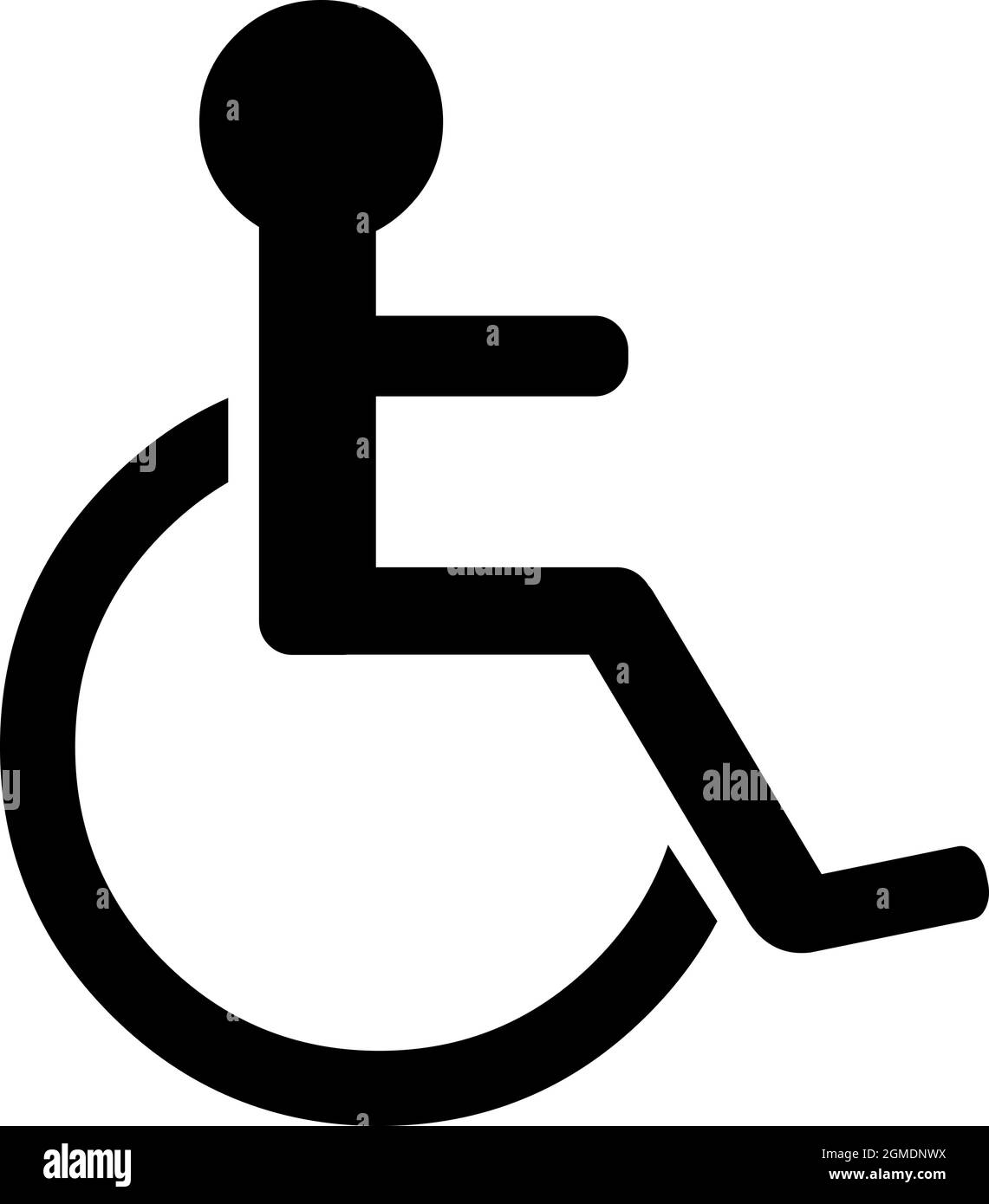 Vektordarstellung der schwarzen Silhouette eines Symbols für behinderte Personen Stock Vektor