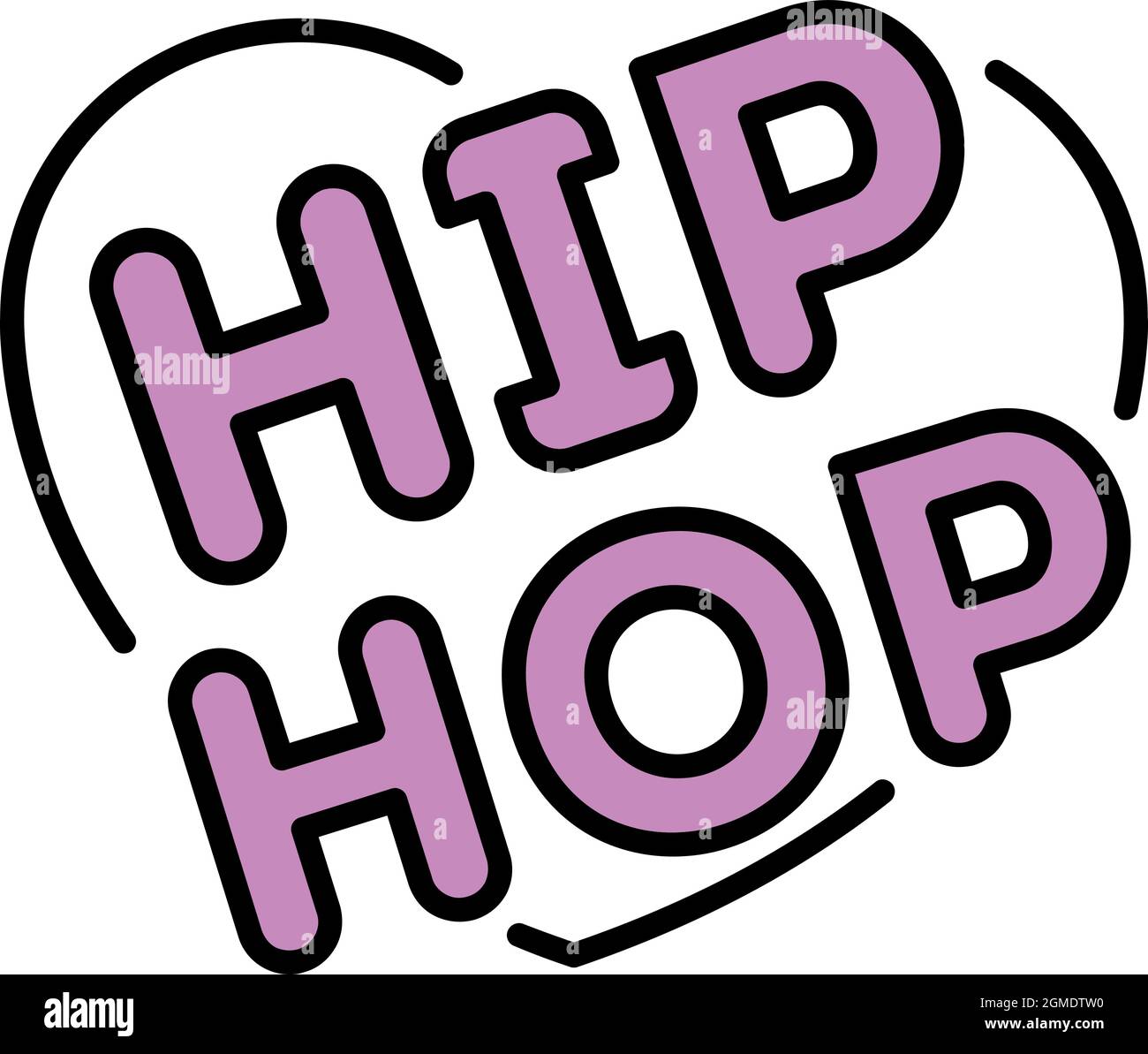 Love Heart Hip-Hop-Ikone. Umriss Liebe Herz Hip Hop Vektor Symbol Farbe flach isoliert Stock Vektor