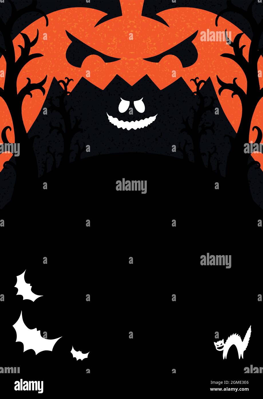 Fröhliches Halloween-Banner. Gruselige Halloween Verkauf Banner Rabatt Flyer Vorlage für instagram Feeds und Geschichte. Halloween Hintergrund auf einem orangen Backgroun Stock Vektor