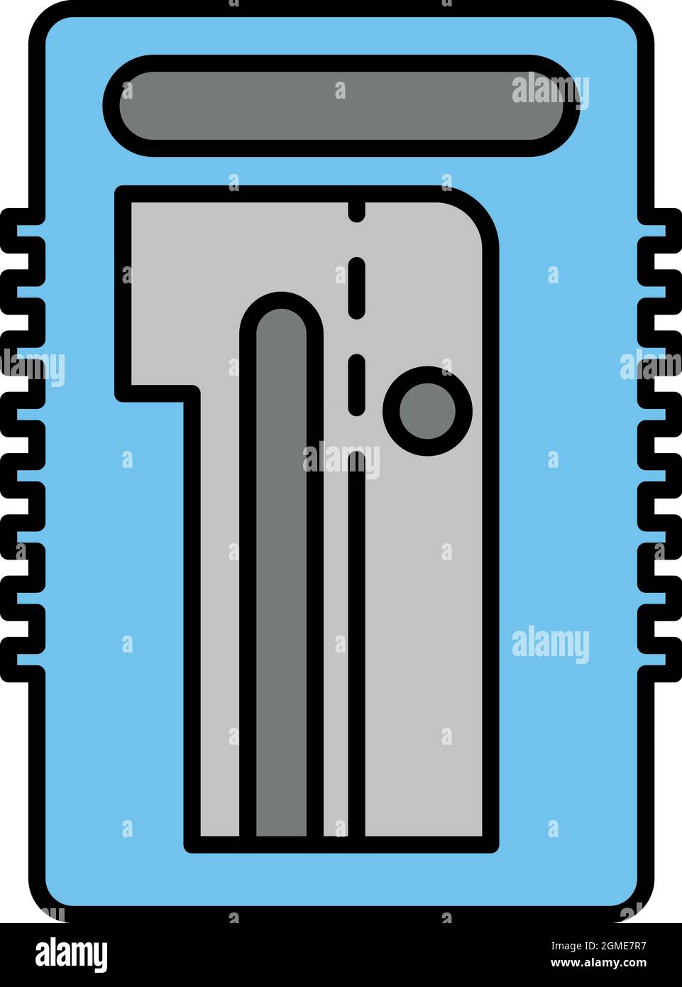 Spitzer-Symbol. Kontur Anspitzer Vektor Symbol Farbe flach isoliert Stock Vektor