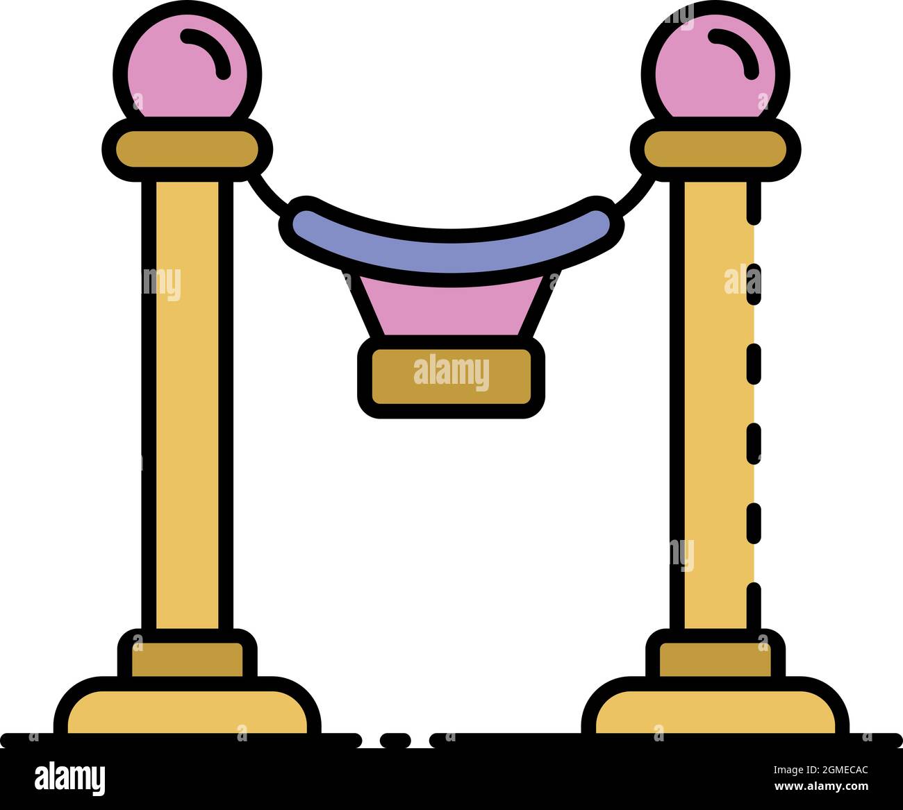 Symbol für die Museumsbarriere. Umriss Museum Barriere Vektor Symbol Farbe flach isoliert Stock Vektor