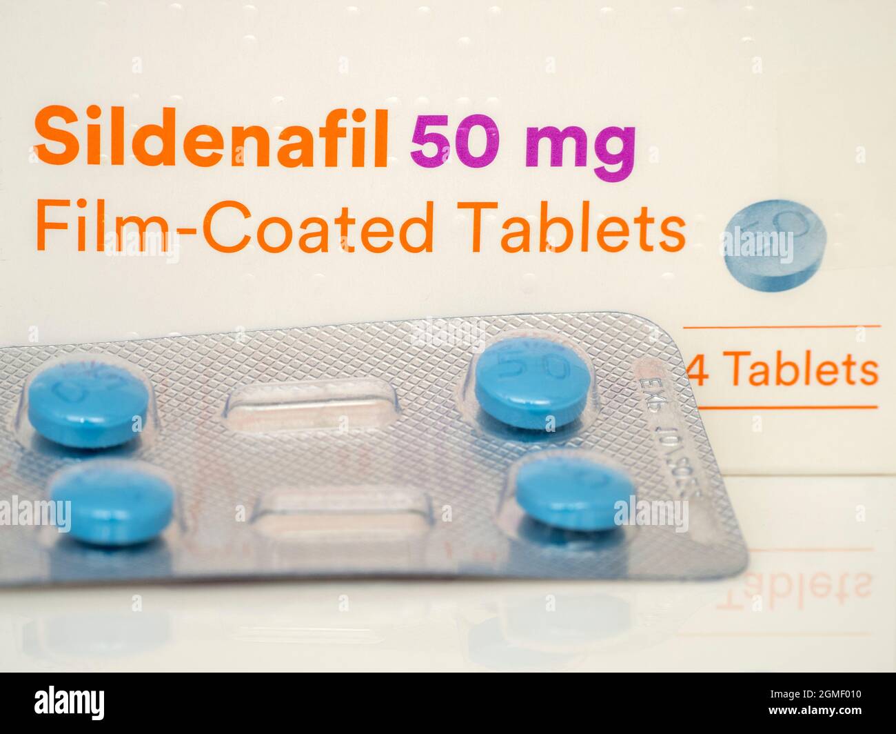 Generische Sildenafil-Tabletten Stockfoto