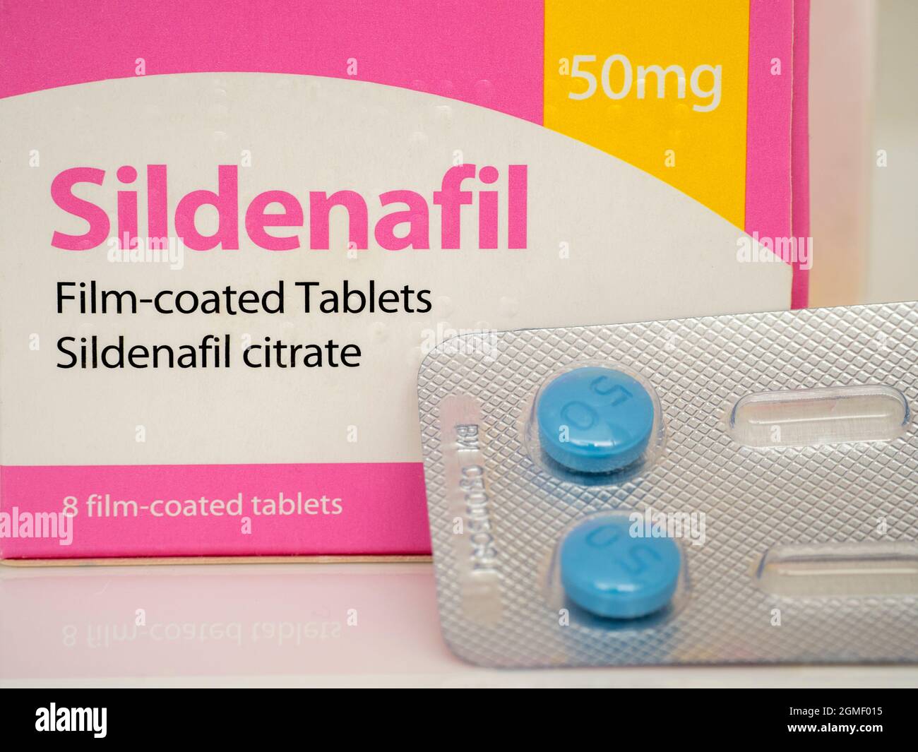 Generische Sildenafil-Tabletten Stockfoto