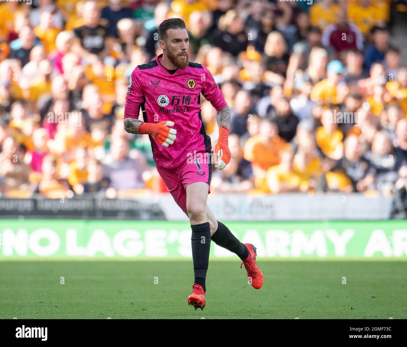 Wolverhampton, Großbritannien. September 2021. Wolverhampton-Torwart Jose Sa während des Premier League-Spiels zwischen Wolverhampton Wanderers und Brentford am 18. September 2021 in Molineux, Wolverhampton, England. Foto von Andrew Aleksiejczuk/Prime Media Images. Quelle: Prime Media Images/Alamy Live News Stockfoto