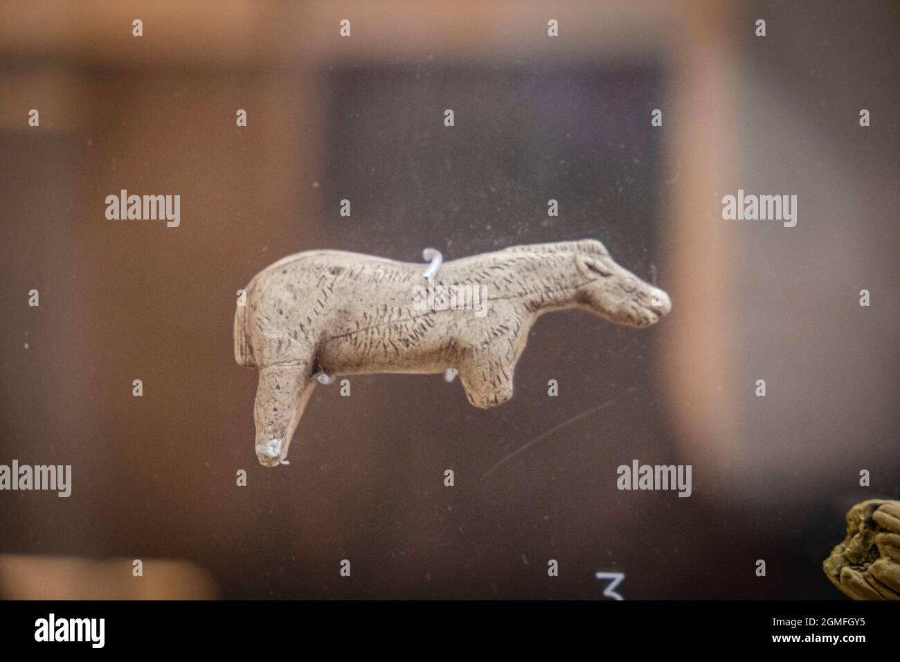 Elfenbeinpferd, oberpaläolithische Magdalena, Museo de la evolución humana, MEH, Burgos , Spanien. Stockfoto