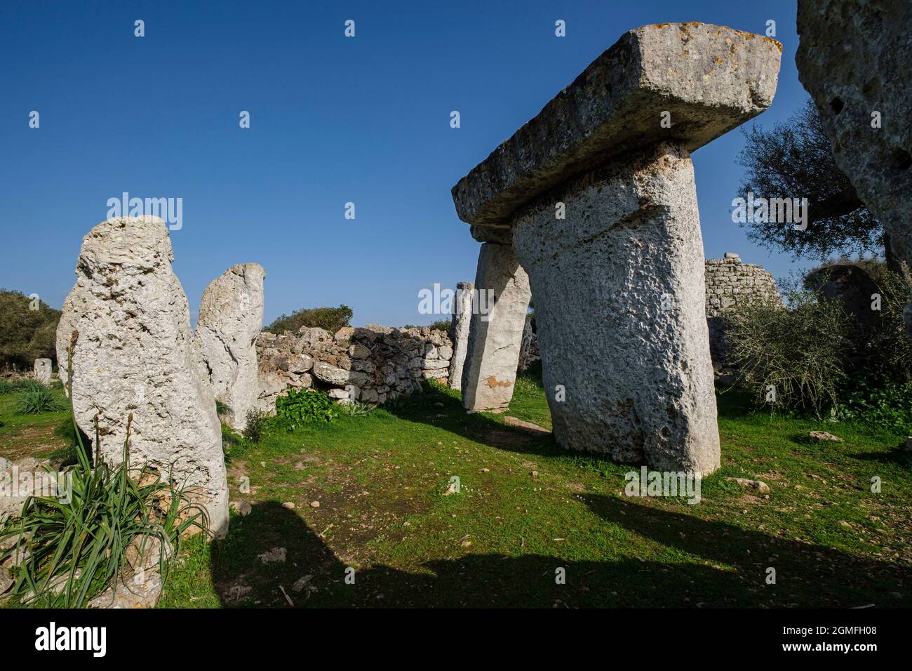 Prähistorische Stätte Talatí de Dalt, Maó, Menorca, Balearen, Spanien. Stockfoto