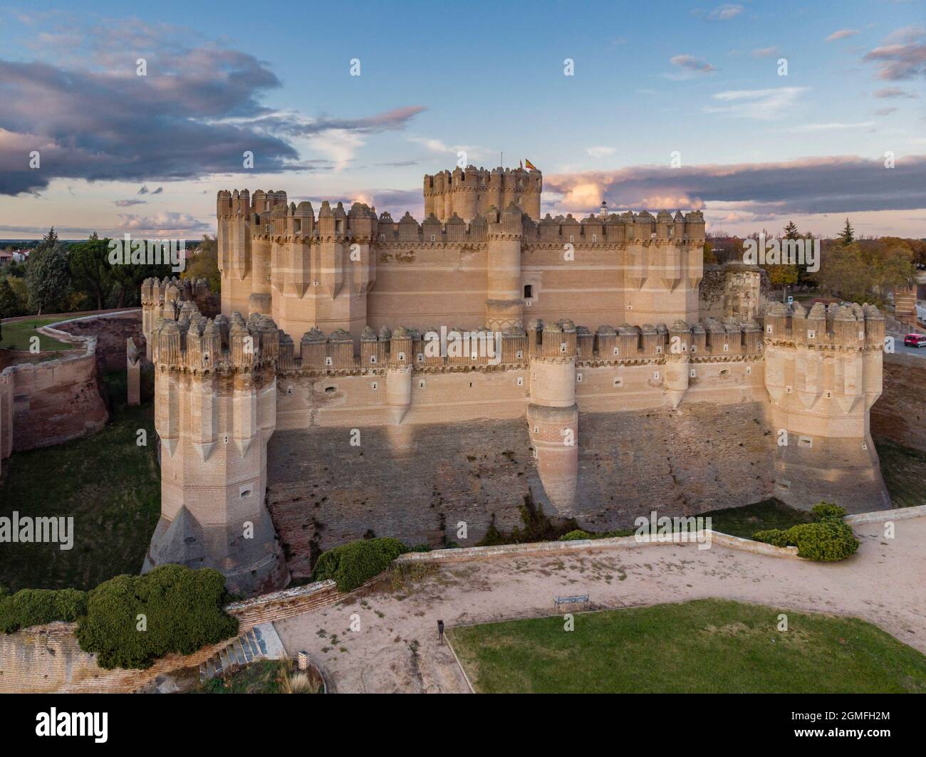 Coca Burg, XV Jahrhundert, Gotik-Mudejar, Coca, Provinz Segovia, Spanien. Stockfoto