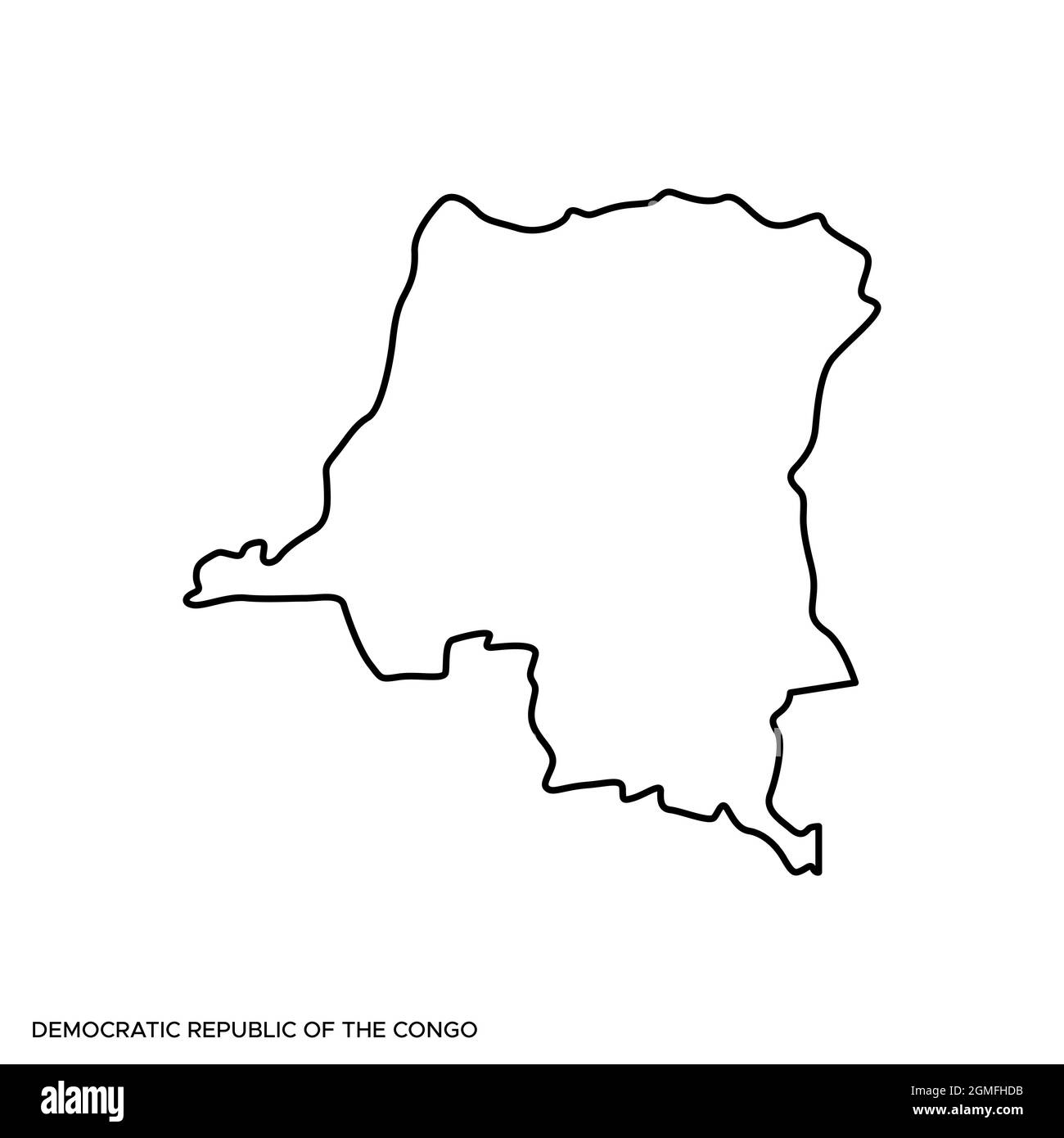 Linienkarte der Demokratischen Republik Kongo Vektor Stock Illustration Design Vorlage. Bearbeitbare Kontur. Vektor eps 10. Stock Vektor
