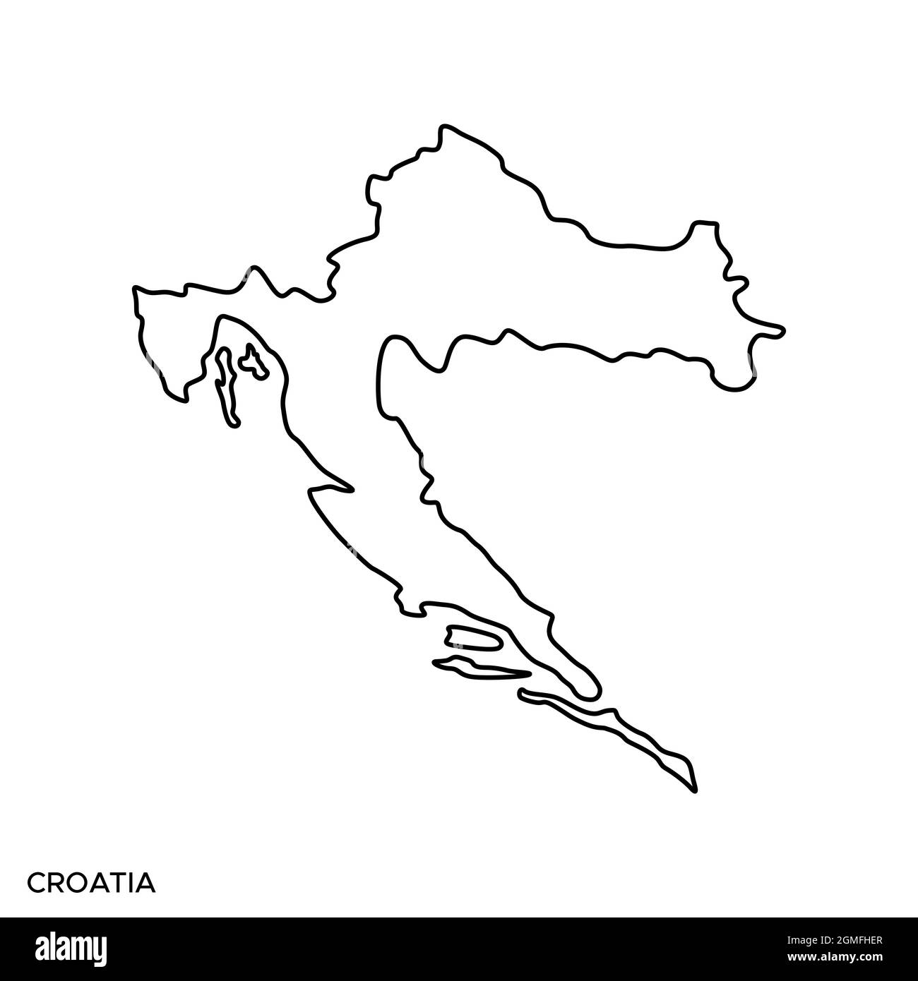 Linie Karte von Kroatien Vektor Stock Illustration Design Vorlage. Bearbeitbare Kontur. Vektor eps 10. Stock Vektor