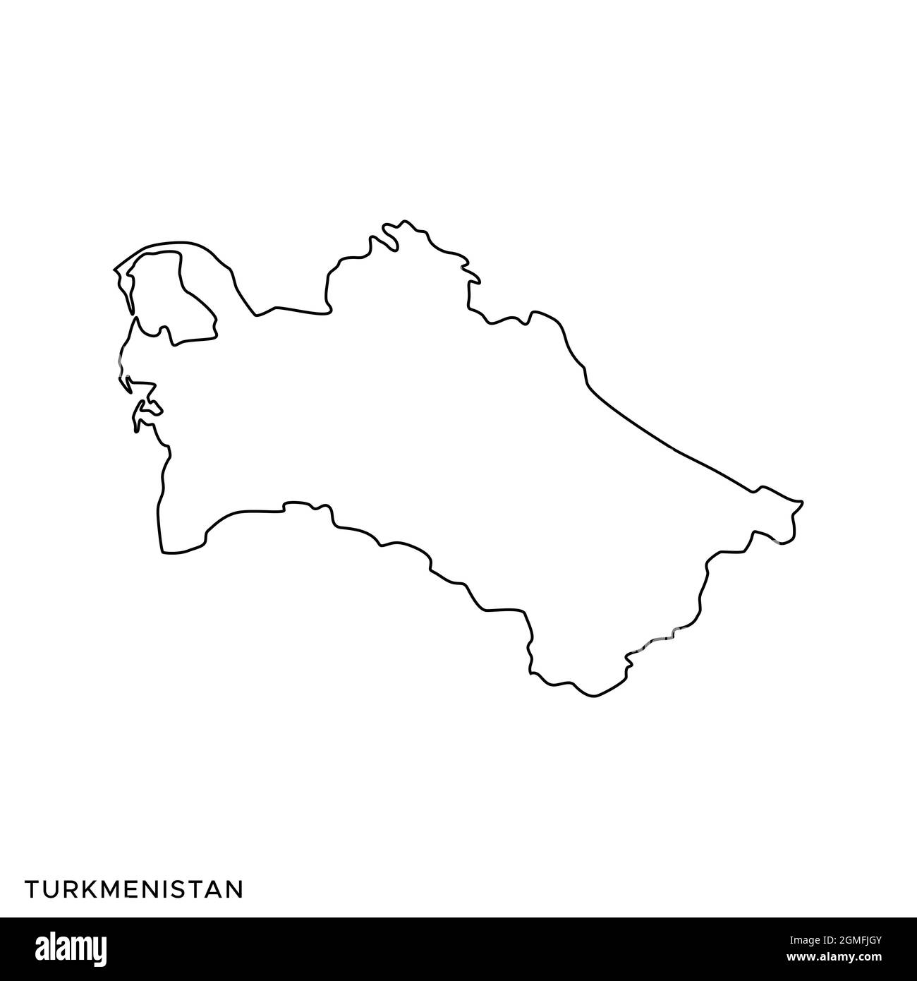 Linie Karte von Turkmenistan Vektor Stock Illustration Design Vorlage. Bearbeitbare Kontur. Vektor eps 10. Stock Vektor