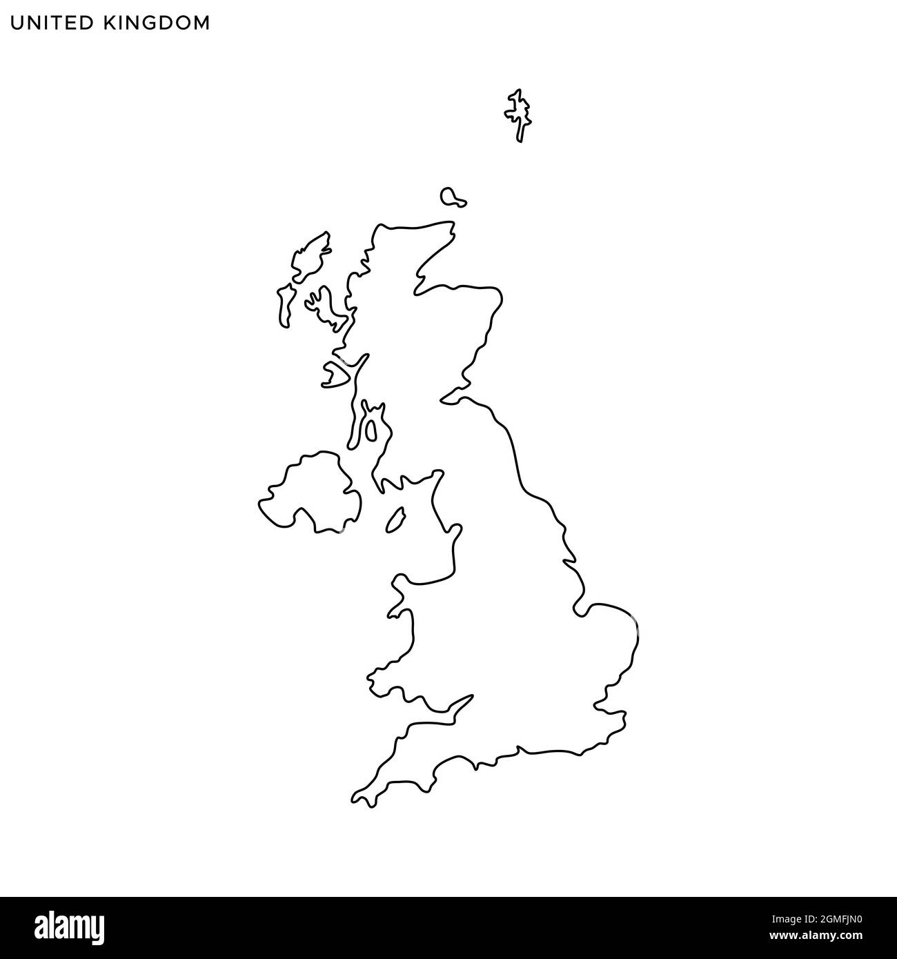 Linienkarte von Großbritannien Vektor Stock Illustration Design Vorlage. Bearbeitbare Kontur. Vektor eps 10. Stock Vektor