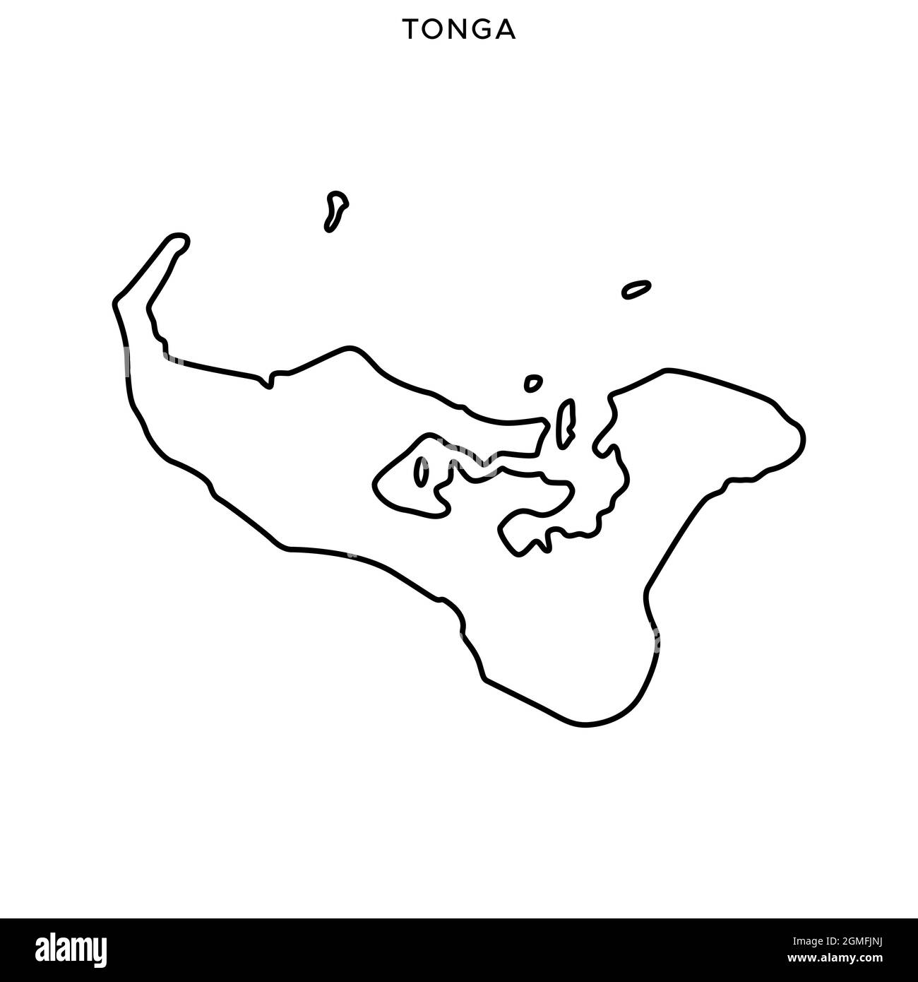 Linienkarte von Tonga Vektor-Stock Illustration Design-Vorlage. Bearbeitbare Kontur. Vektor eps 10. Stock Vektor