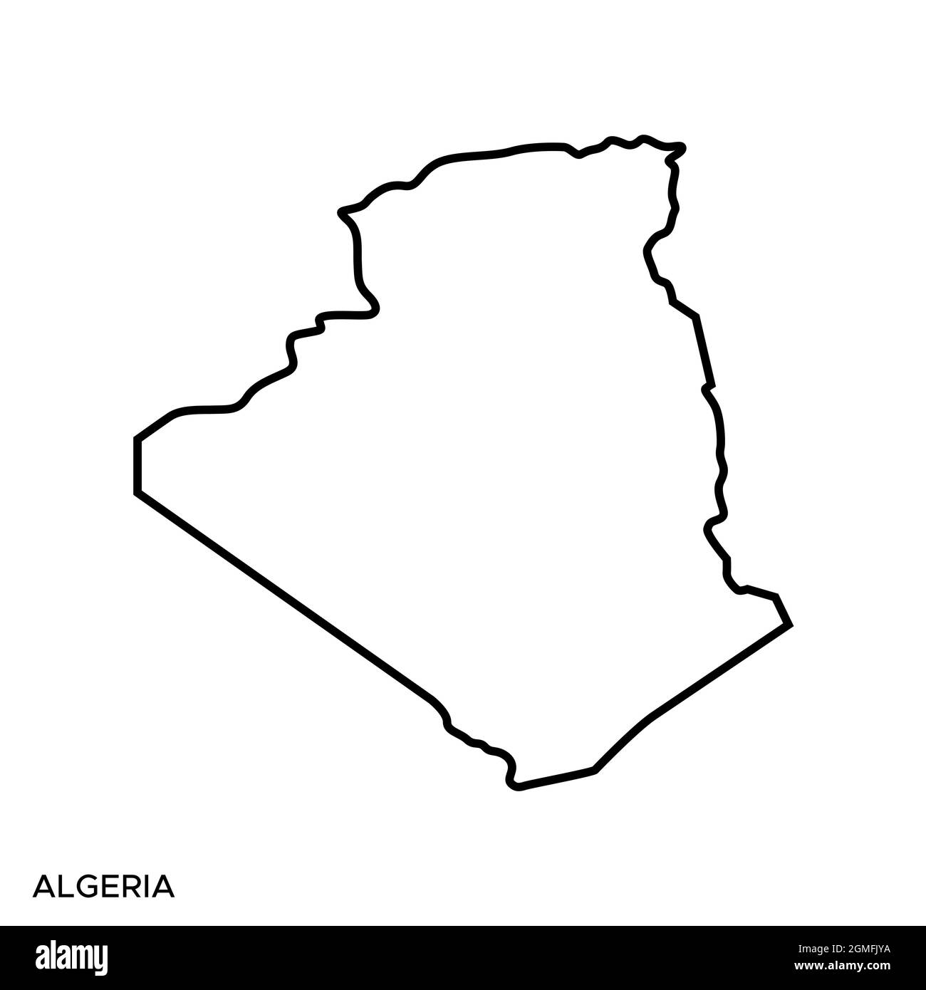 Linienkarte von Algerien Vektor Stock Illustration Design Vorlage. Bearbeitbare Kontur. Vektor eps 10. Stock Vektor