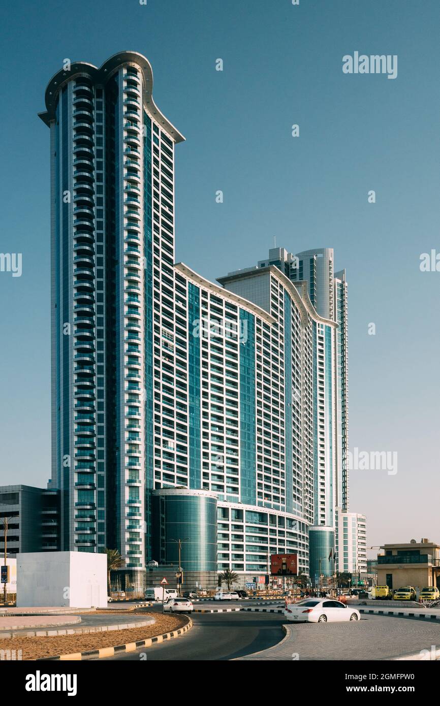 Urban Modern Architecture of UAE Resort Stadt Ajman Stockfoto
