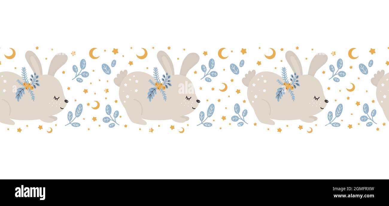 Weihnachtsmuster mit Tieren skandinavische handgezeichnete nahtlose Muster. Neujahr, Weihnachten, Feiertage Textur für Druck, Papier, Design, Stoff, Rücken Stock Vektor