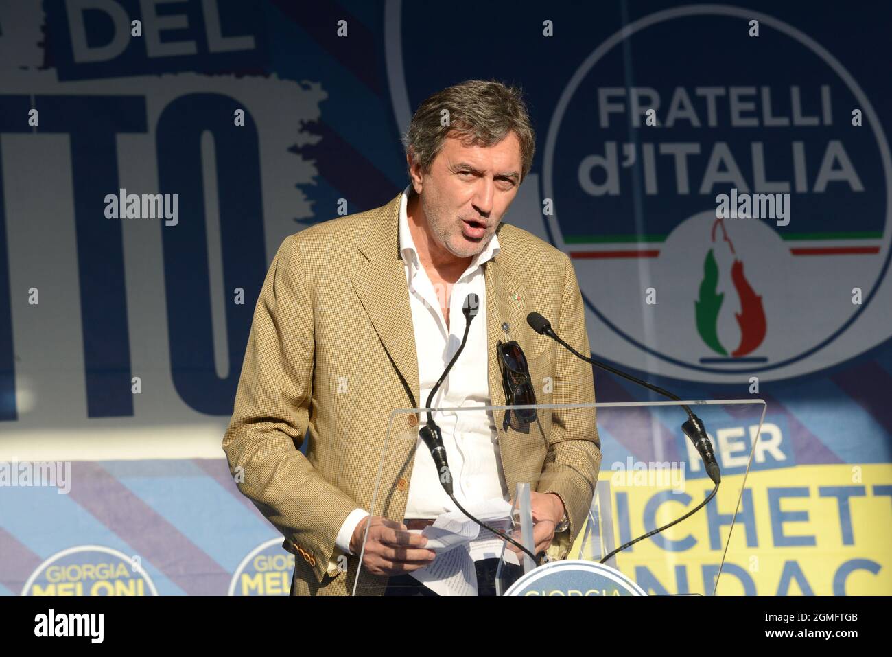 Rom, Italien. September 2021. Auf dem Foto Marco Marsilio, Präsident der Abruzzen-Region Kredit: Unabhängige Fotoagentur/Alamy Live News Stockfoto