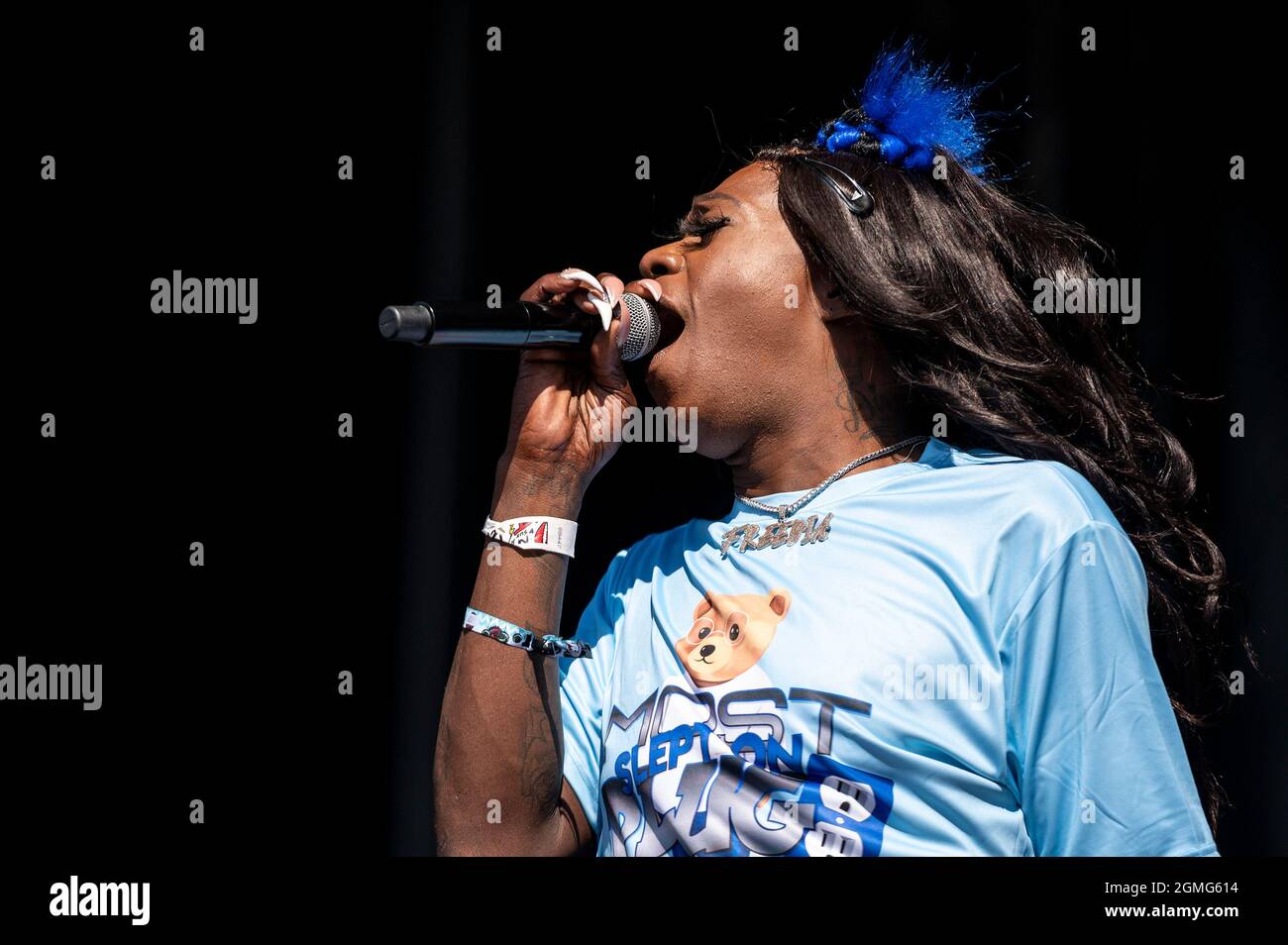 Chicago, USA. September 2021. Big Freedia tritt im Douglas Park während des Riot Fest Music Festival am Samstag, 18. September 2021 in Chicago, IL, auf. (Foto von Christopher Dilts/Sipa USA) Quelle: SIPA USA/Alamy Live News Stockfoto