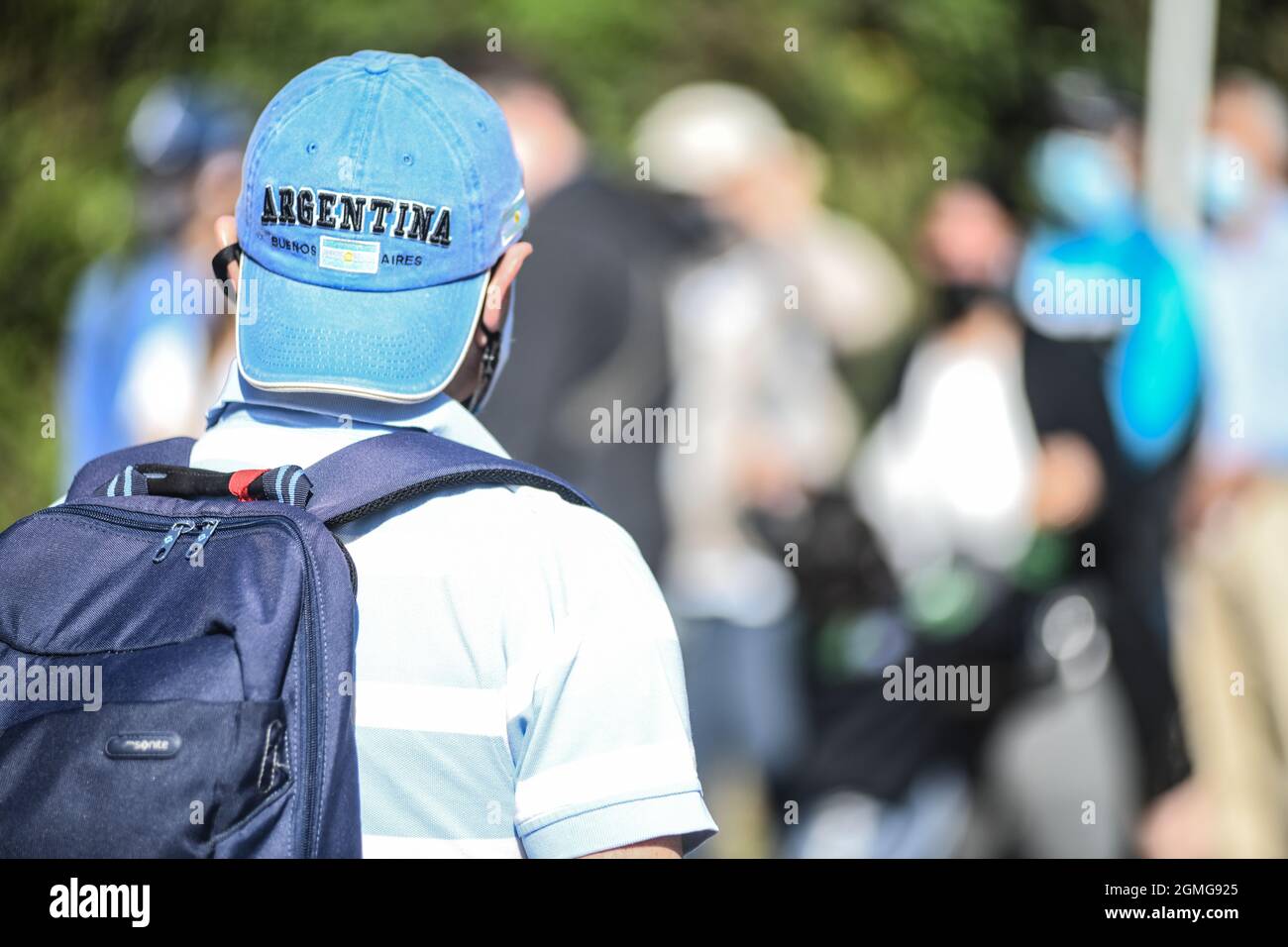 Argentinischer Sportfan in Buenos Aires Stockfoto
