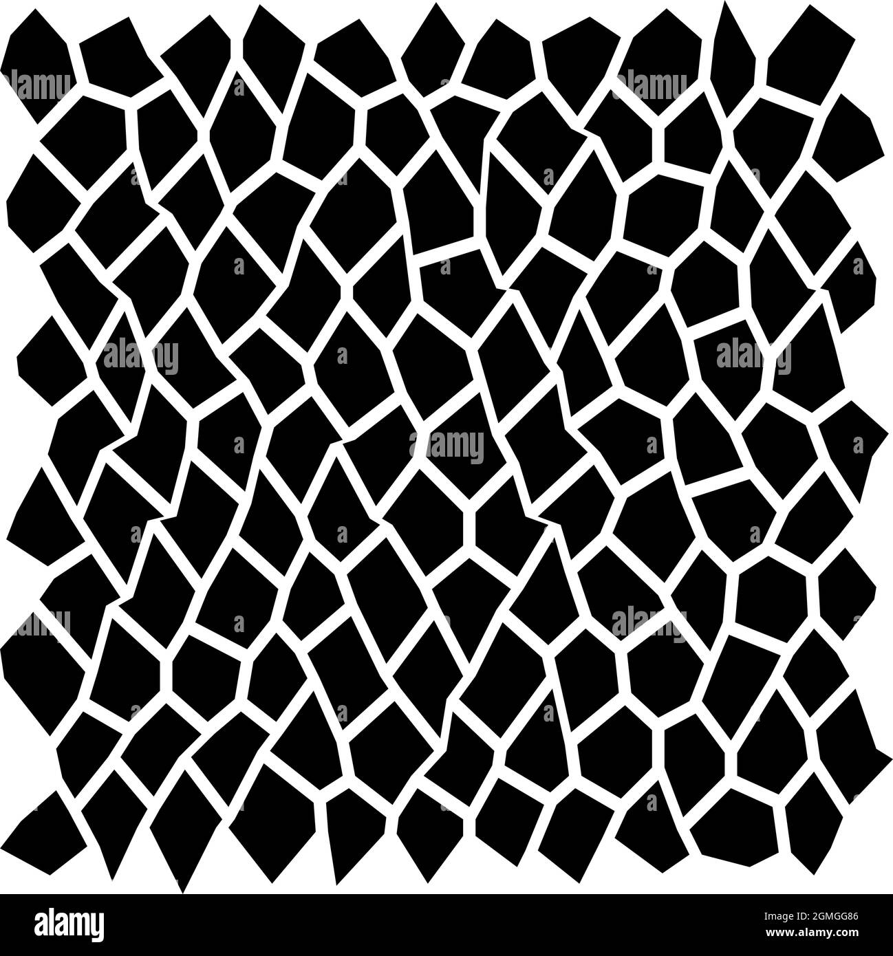 Stein, Ziegelwand, Mauerwerk Polygon Muster, Hintergrund. Stonewall, Kopfsteinpflaster-Textur für Gebäude, Bauthema – Stock-Vektor-Illustration, Stock Vektor