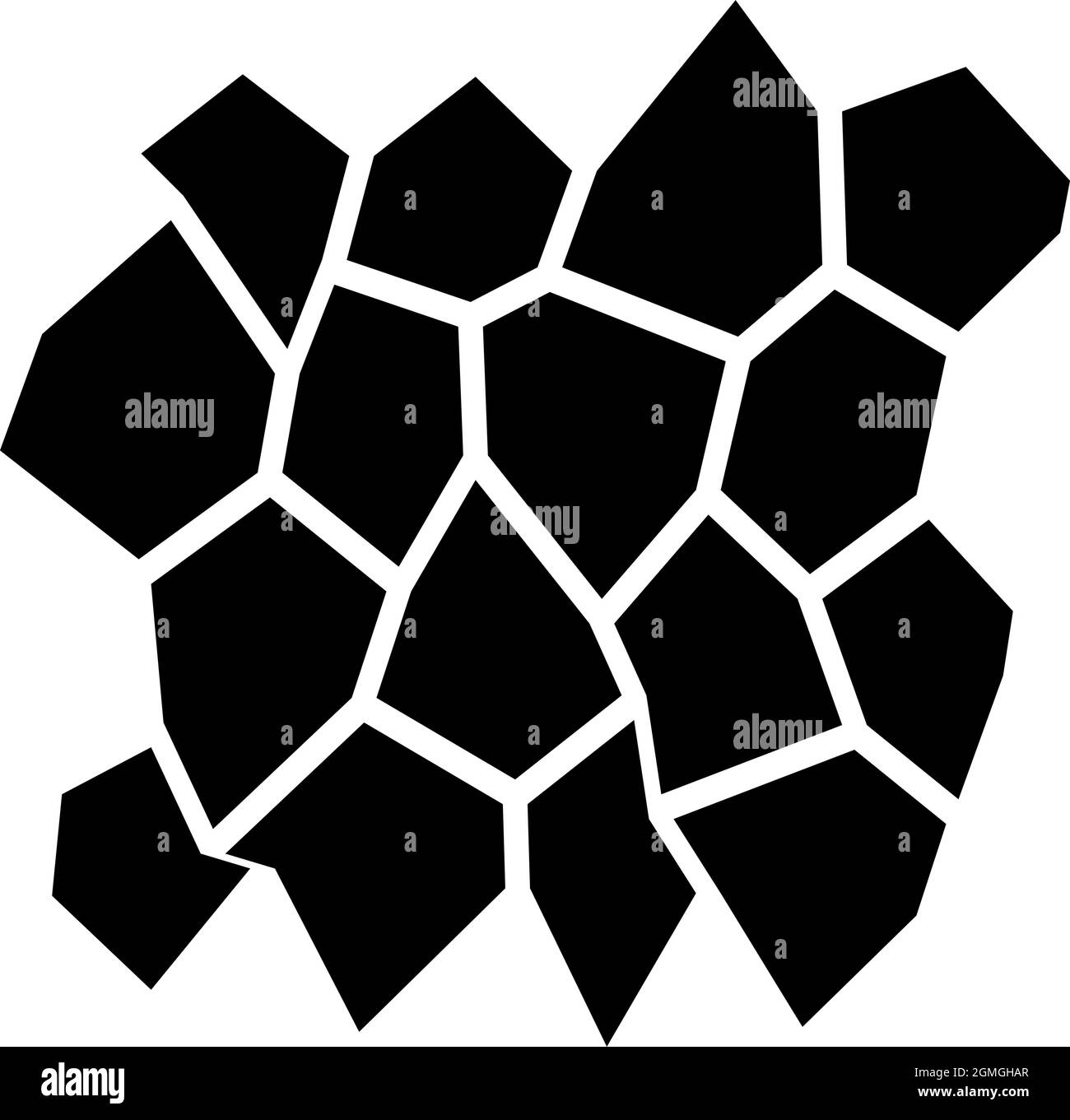 Stein, Ziegelwand, Mauerwerk Polygon Muster, Hintergrund. Stonewall, Kopfsteinpflaster-Textur für Gebäude, Bauthema – Stock-Vektor-Illustration, Stock Vektor