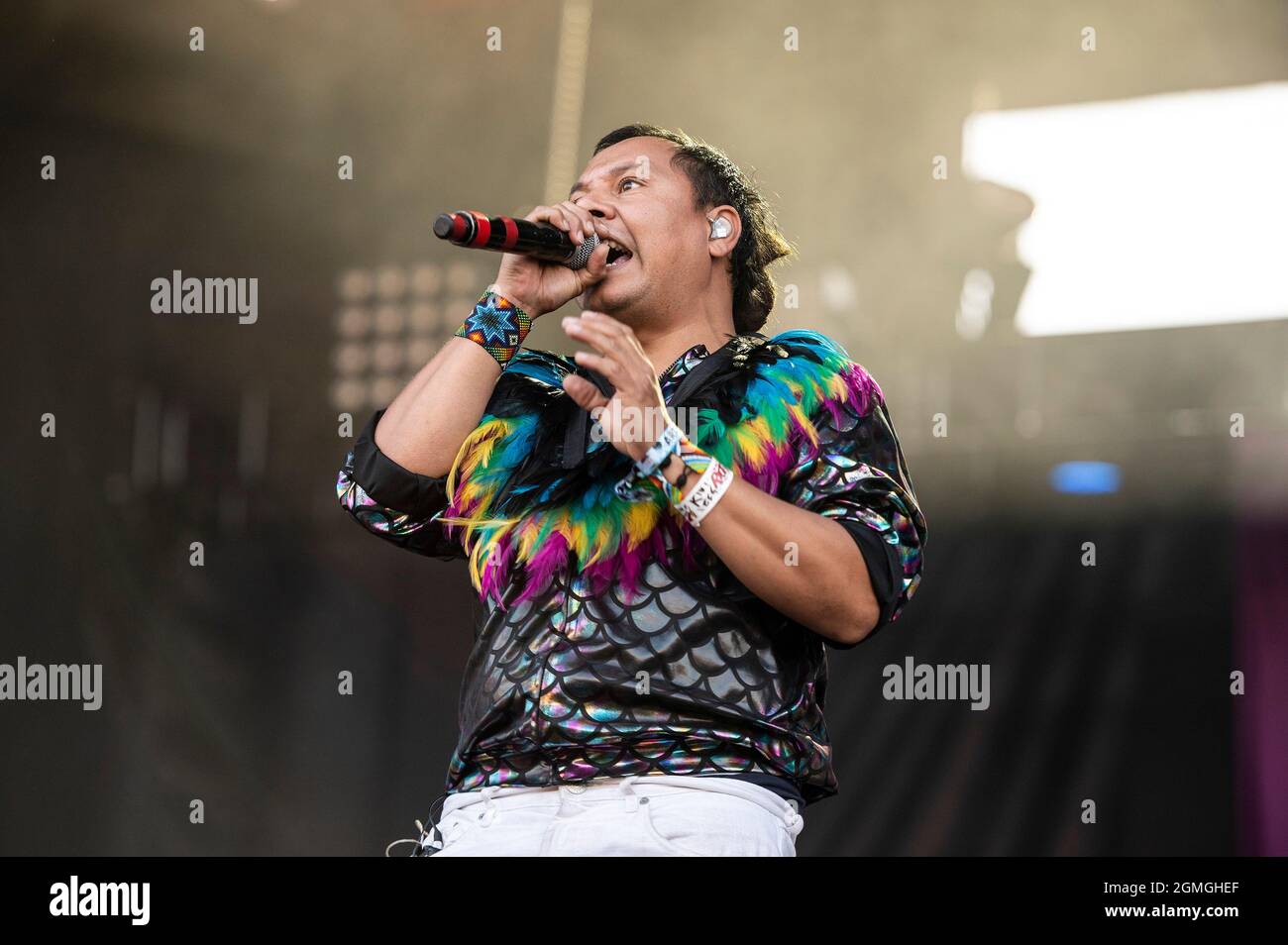 Chicago, USA. September 2021. Gogol Bordello tritt im Douglas Park während des Riot Fest Music Festival am Samstag, 18. September 2021 in Chicago, IL, auf. (Foto von Christopher Dilts/Sipa USA) Quelle: SIPA USA/Alamy Live News Stockfoto