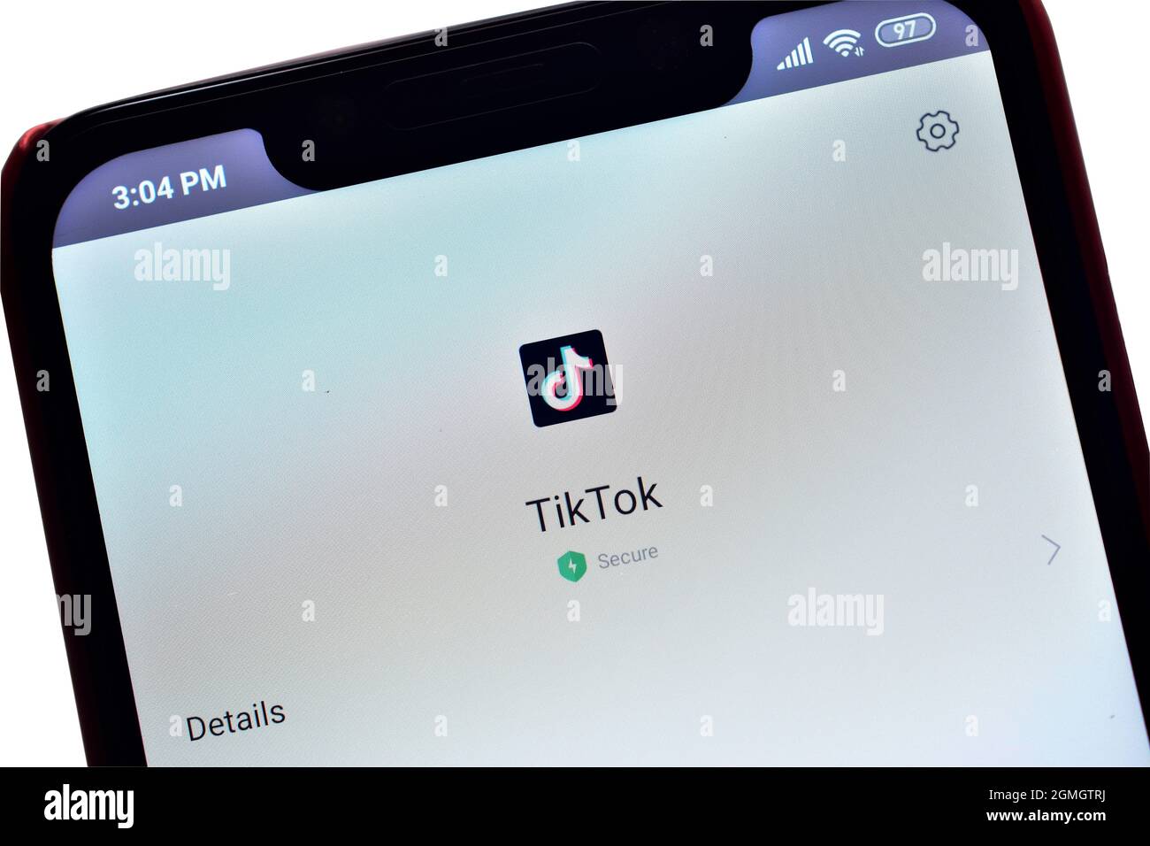 Neu Delhi, Indien - 24. November 2019: TikTok-Anwendung auf dem Smartphone, tiktok Streaming-App auf dem Mobiltelefon Stockfoto