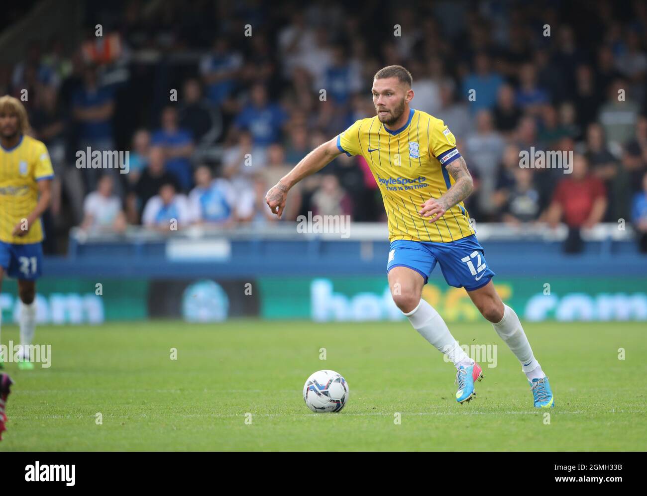 Peterborough, Großbritannien. September 2021. Harlee Dean (BC) beim Spiel der Peterborough United gegen Birmingham City EFL Championship, im Weston Homes Stadium, Peterborough, Cambridgeshire. Kredit: Paul Marriott/Alamy Live Nachrichten Stockfoto