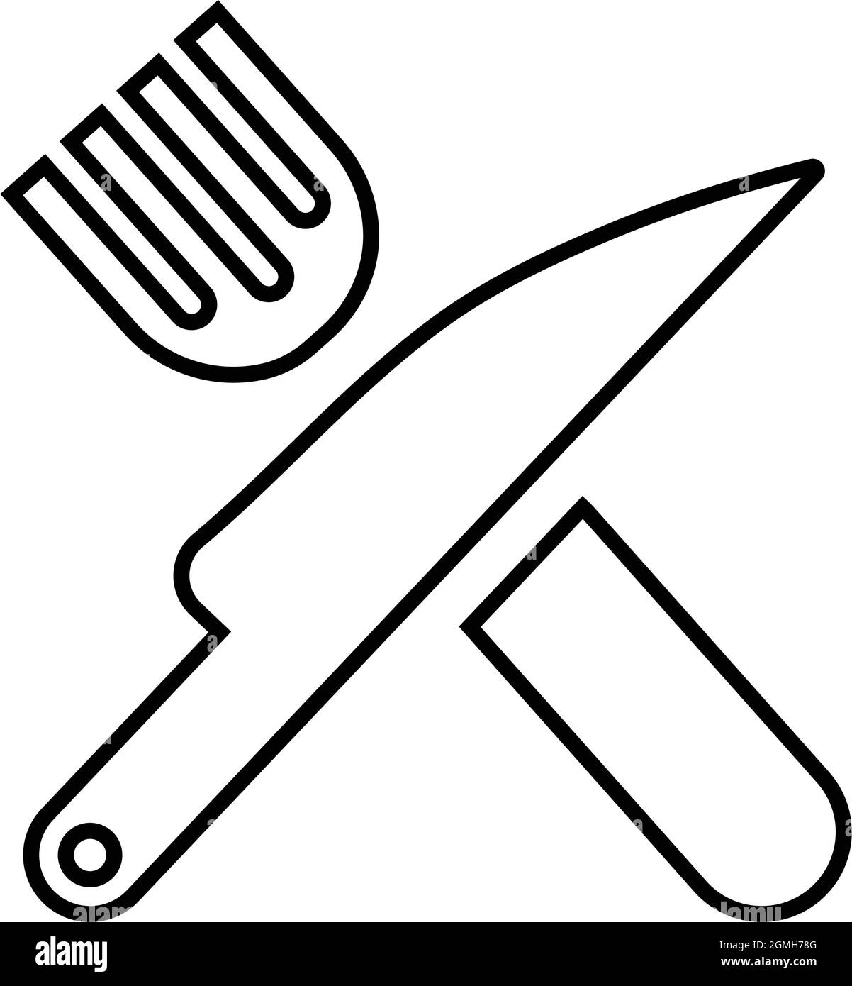 Besteck, Gabel, Messer-Symbol - ideal für die Gestaltung und Entwicklung von Websites, gedruckten Dateien und Präsentationen, Werbematerialien und vieles mehr. V Stock Vektor