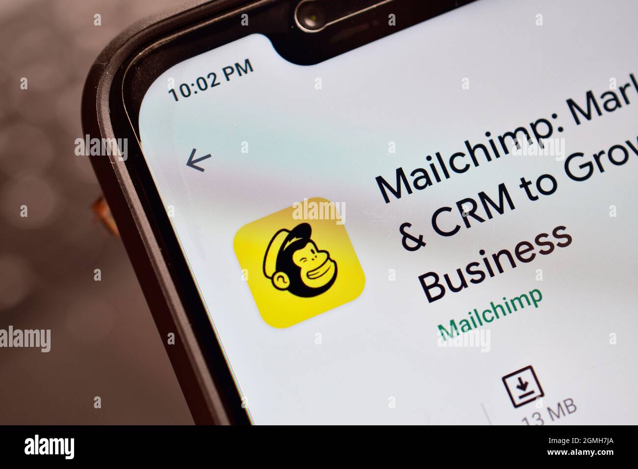 Neu Delhi, Indien - 15. Dezember 2019: MailChimp-Antrag für Website-Werbung und Werbung per E-Mail Stockfoto