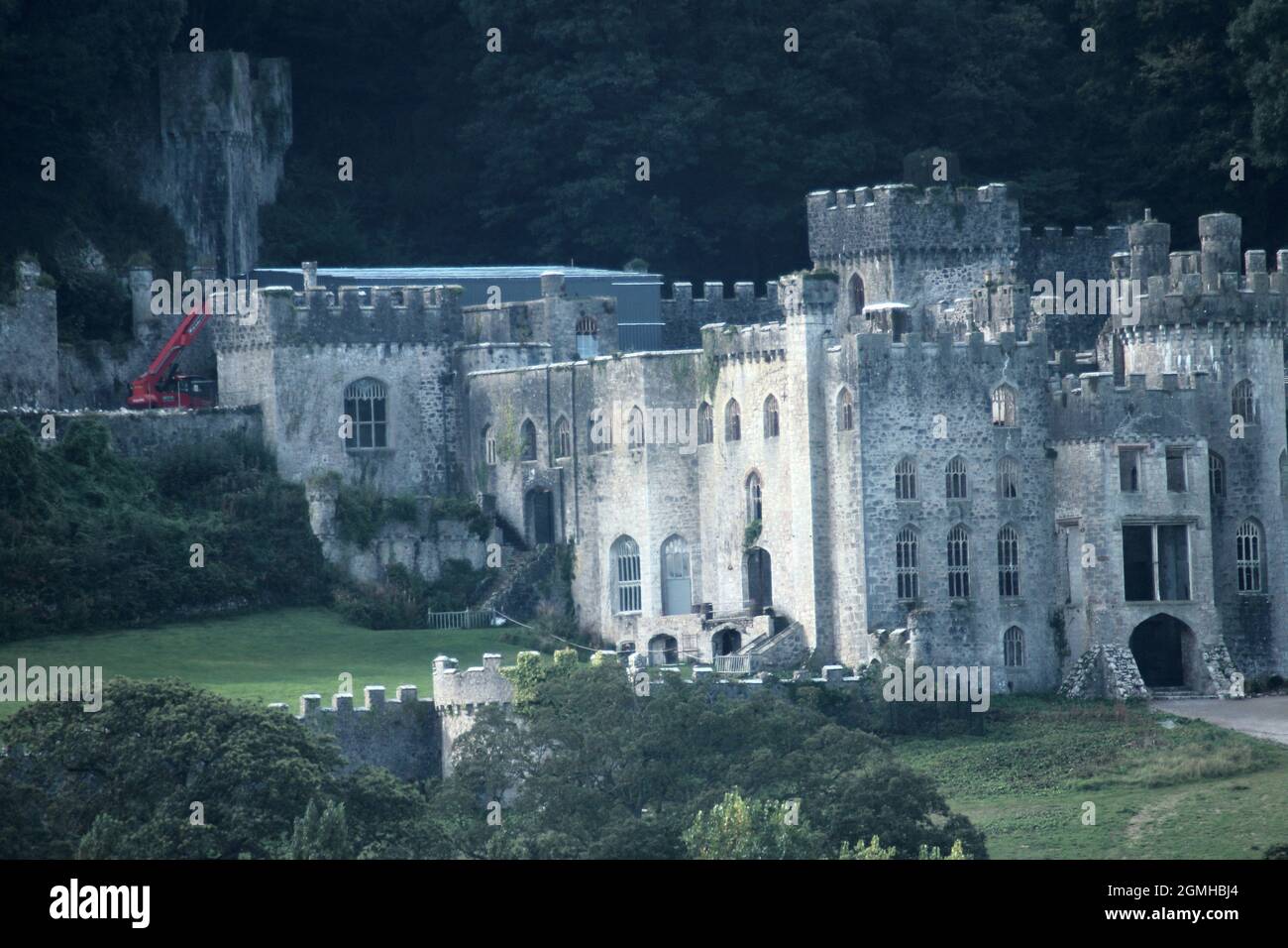 Schloss Gwrych wird für das zweite Jahr in Folge vorbereitet, in dem ich eine Berühmtheit bin 2021 Stockfoto