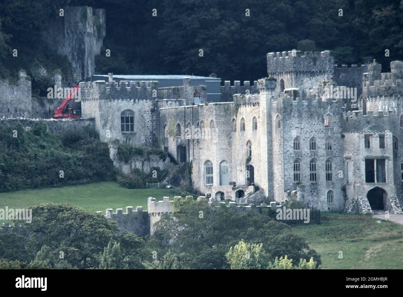 Schloss Gwrych wird für das zweite Jahr in Folge vorbereitet, in dem ich eine Berühmtheit bin 2021 Stockfoto